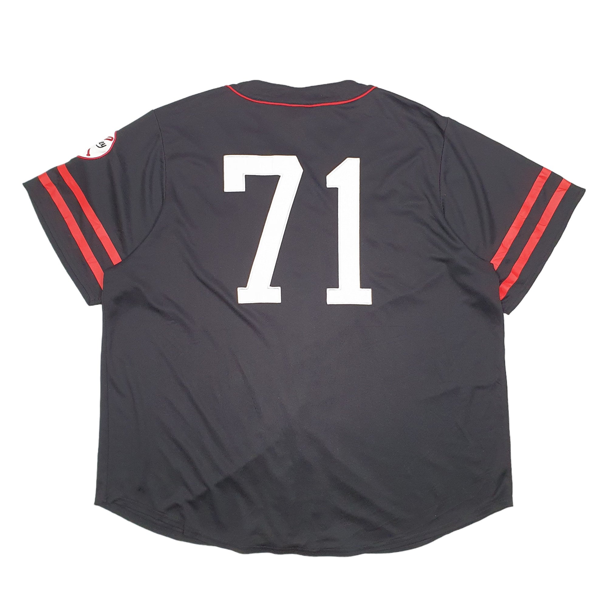 Mens Black Disney Baseball Jersey Mickey Mouse World 71 Short Sleeve T Shirt