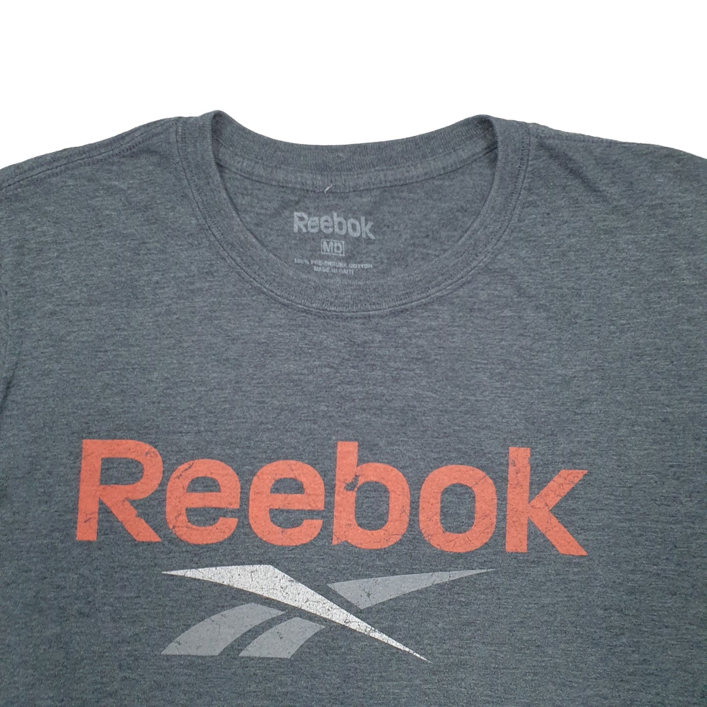 Mens Grey Reebok Spellout Short Sleeve T Shirt