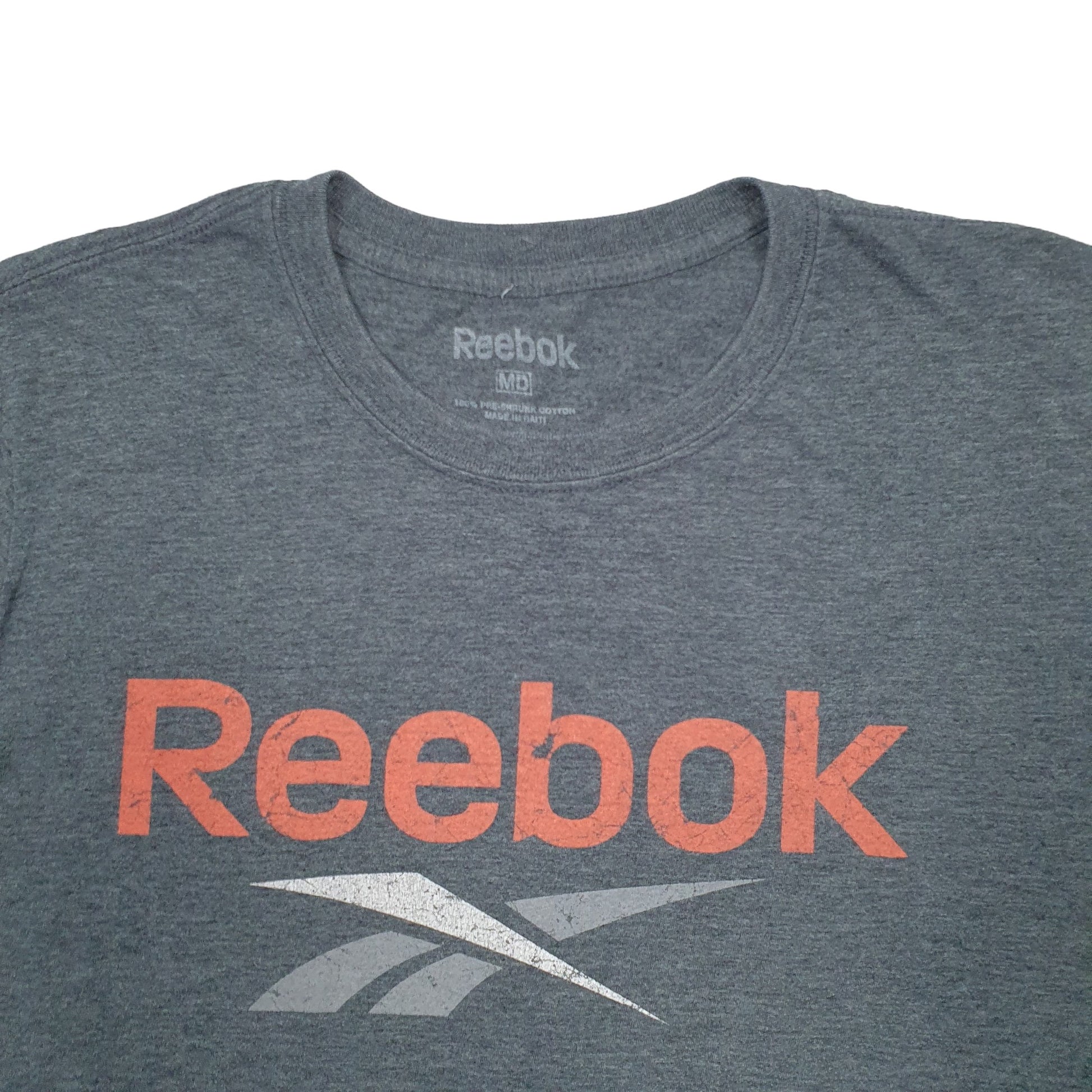 Mens Grey Reebok Spellout Short Sleeve T Shirt