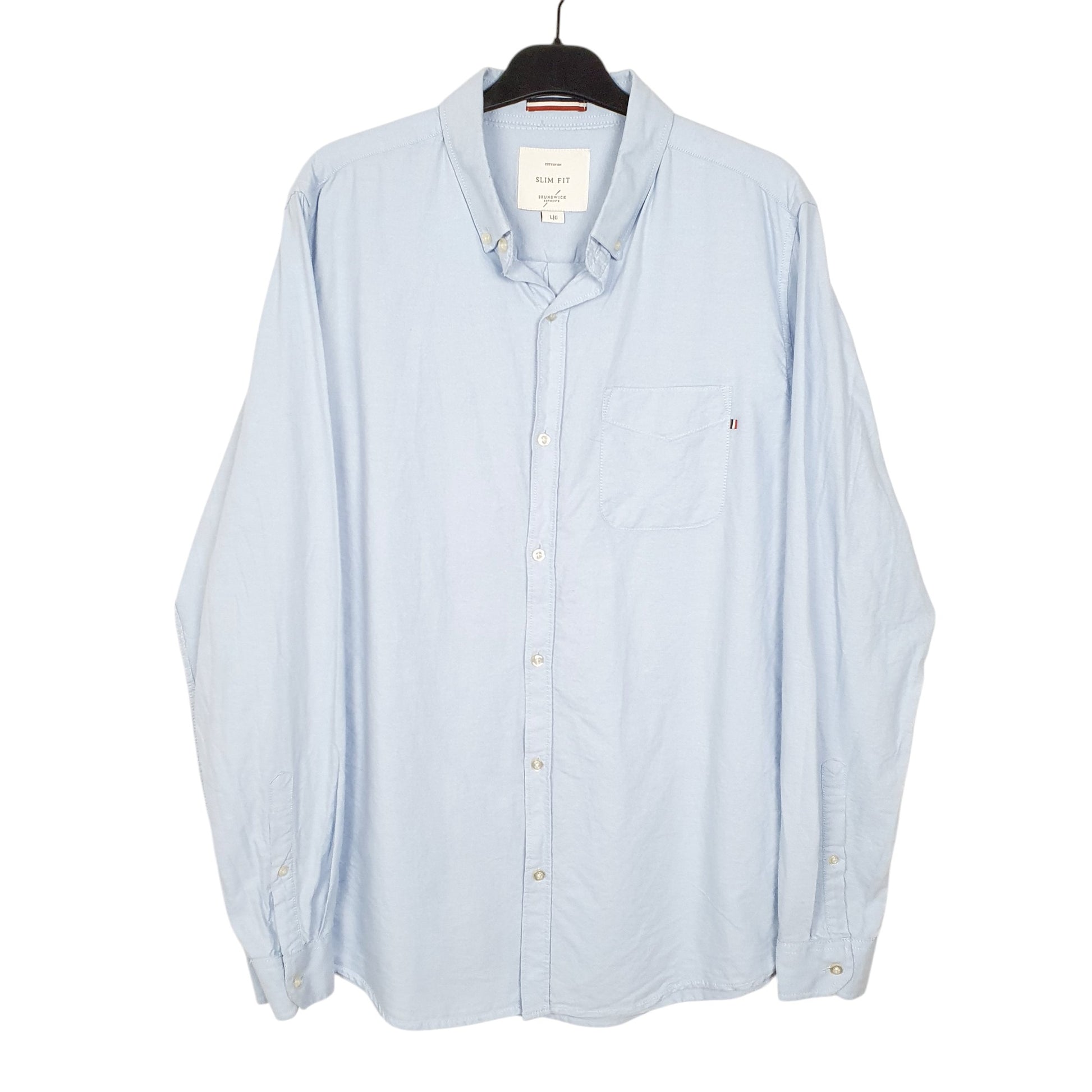 Mens Blue Brunswick Garments Oxford Long Sleeve Shirt