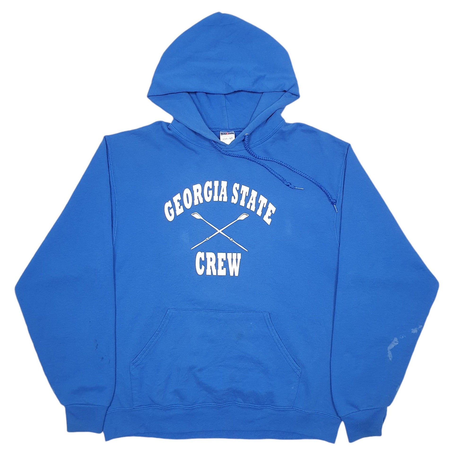 Mens Blue Jerzees Georgia State Hoodie Jumper