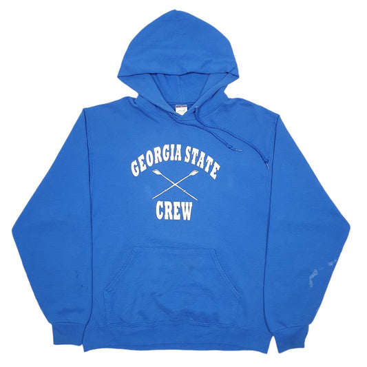 Mens Blue Jerzees Georgia State Hoodie Jumper