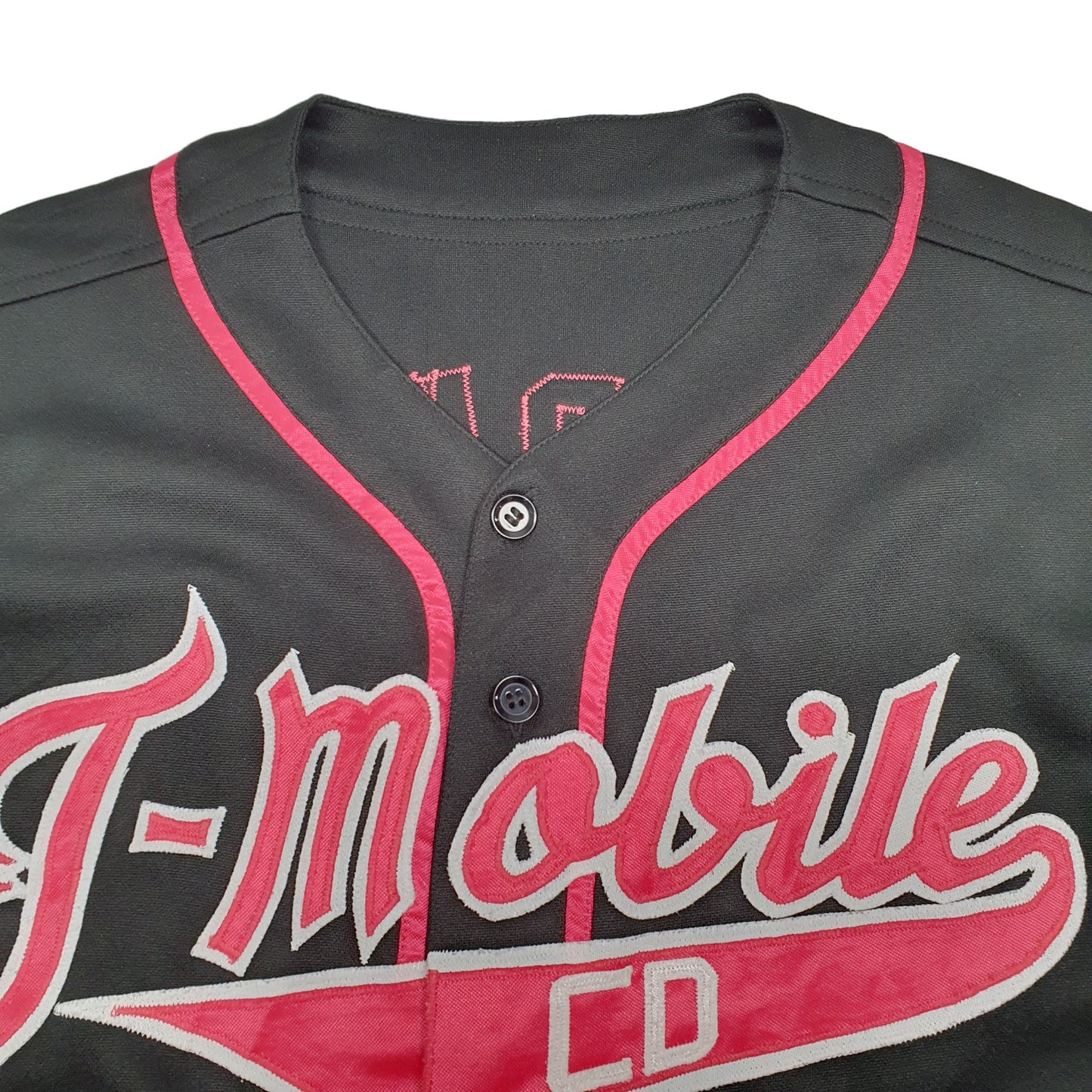 Mens Black Unbranded Baseball Jersey T Mobile Short Sleeve T Shirt