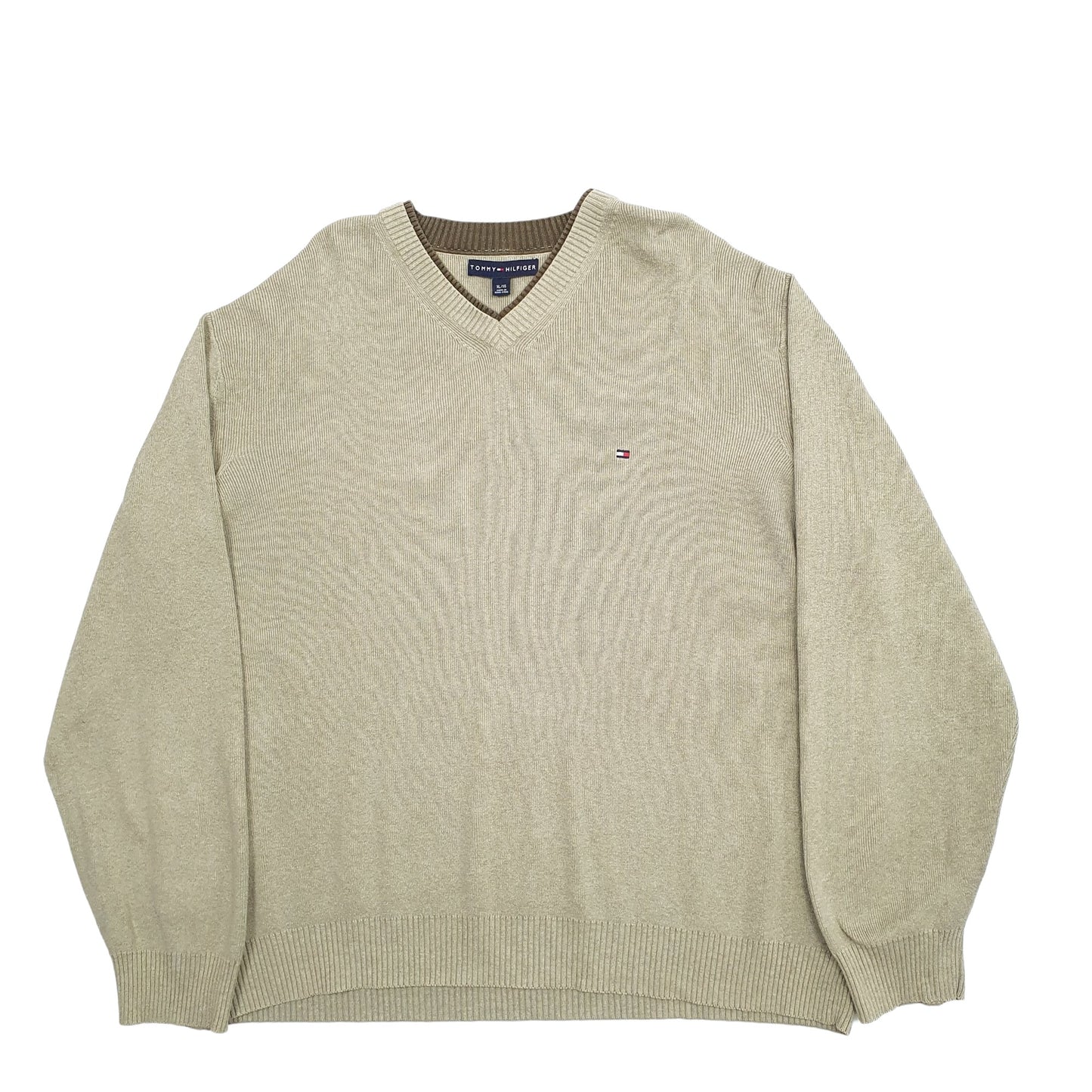 Mens Khaki Tommy Hilfiger Knit Crewneck Jumper