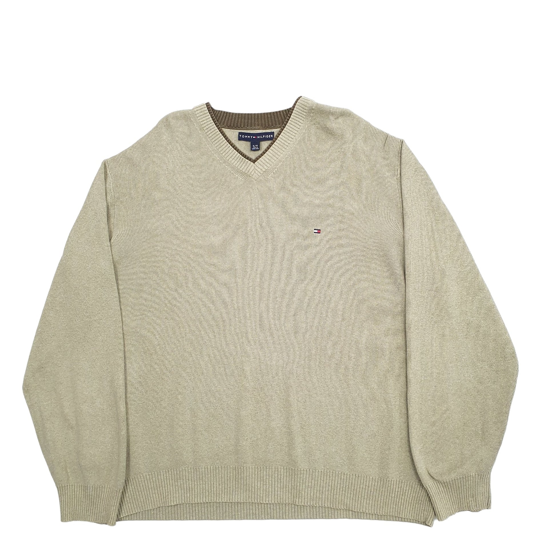 Mens Khaki Tommy Hilfiger Knit Crewneck Jumper