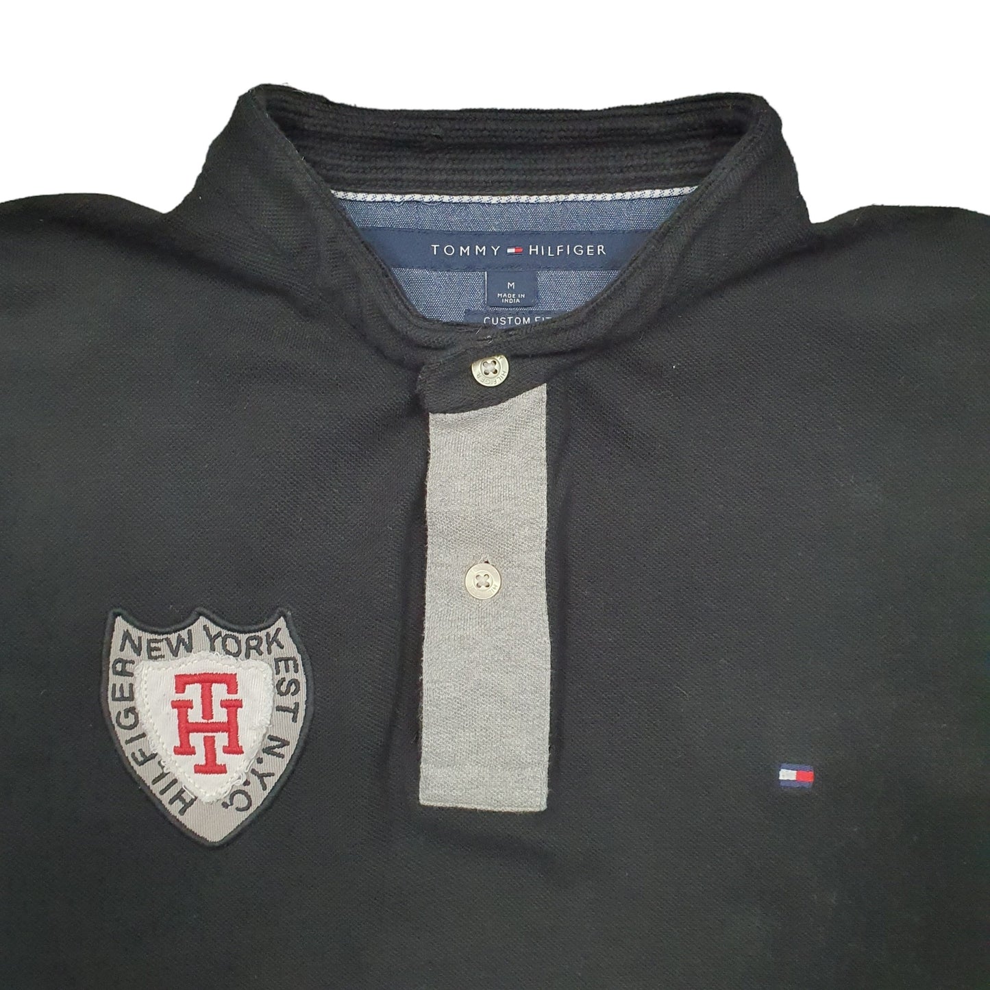 Mens Black Tommy Hilfiger  Short Sleeve Polo Shirt