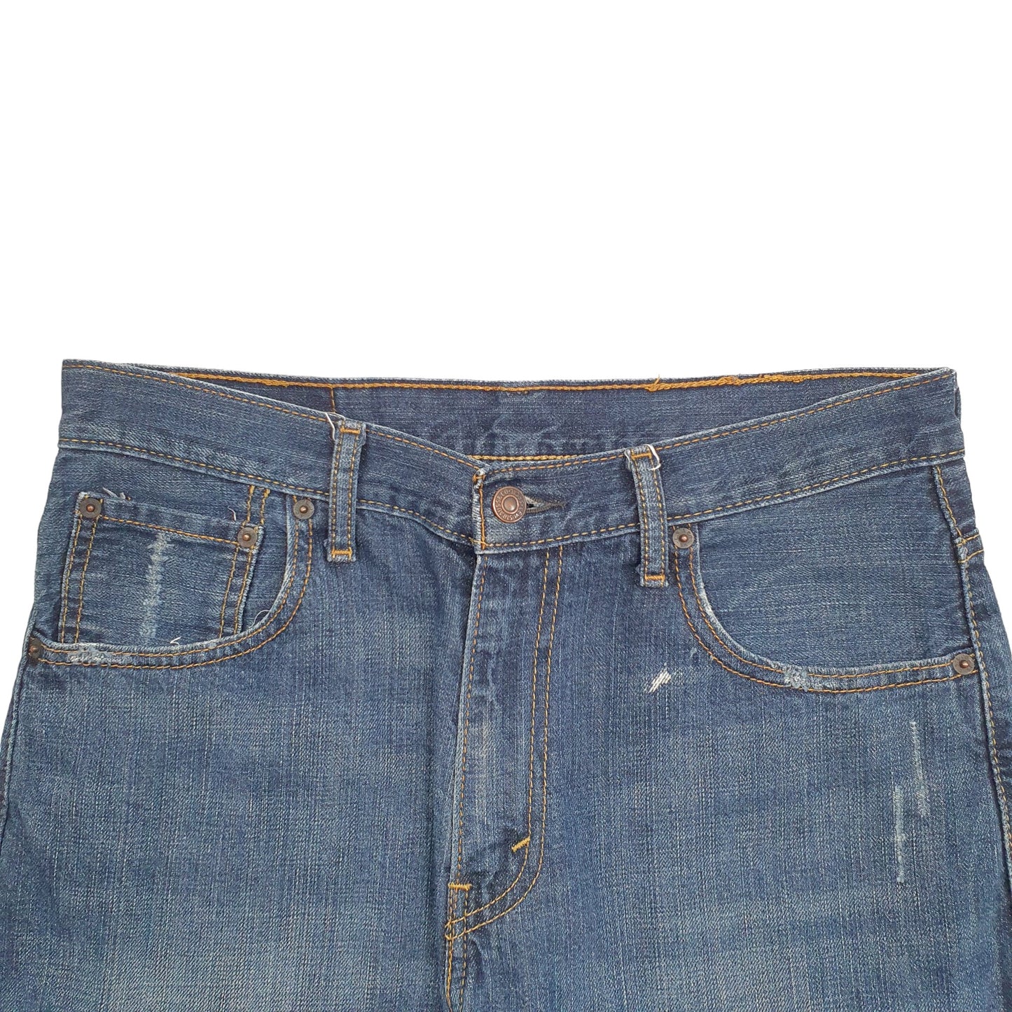 Mens Blue Levis Denim Jeans Jorts Denim Shorts