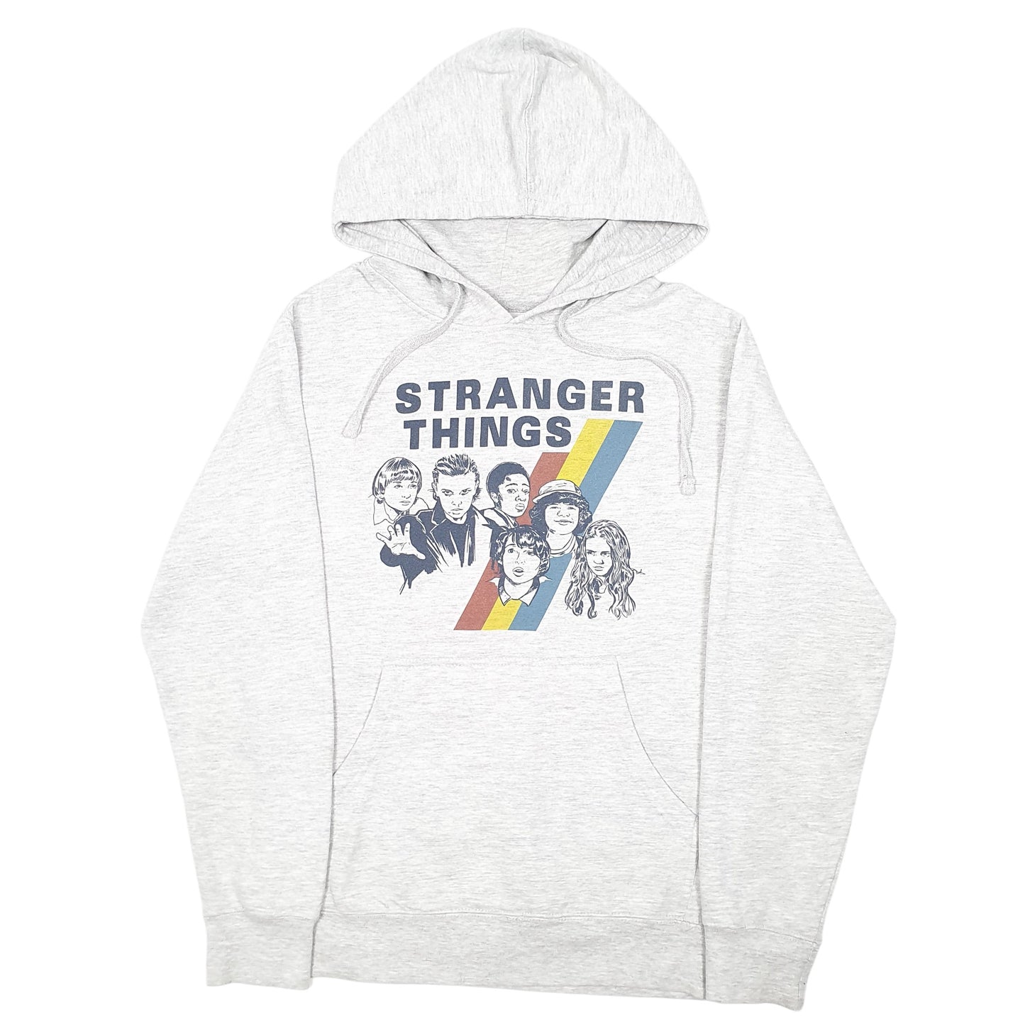 Mens Grey Stranger Things Spellout Eleven Hoodie Jumper