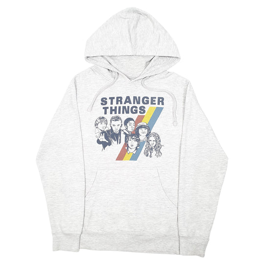 Mens Grey Stranger Things Spellout Eleven Hoodie Jumper