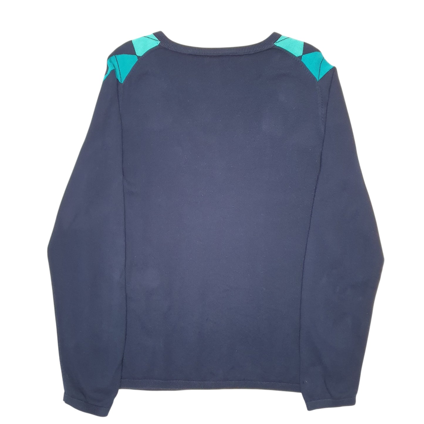 Womens Navy Tommy Hilfiger Argyle Knit Pima V Neck Jumper