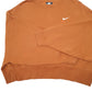 Womens Orange Nike Cropped Oversize Short Workout Gym Crewneck Jumper