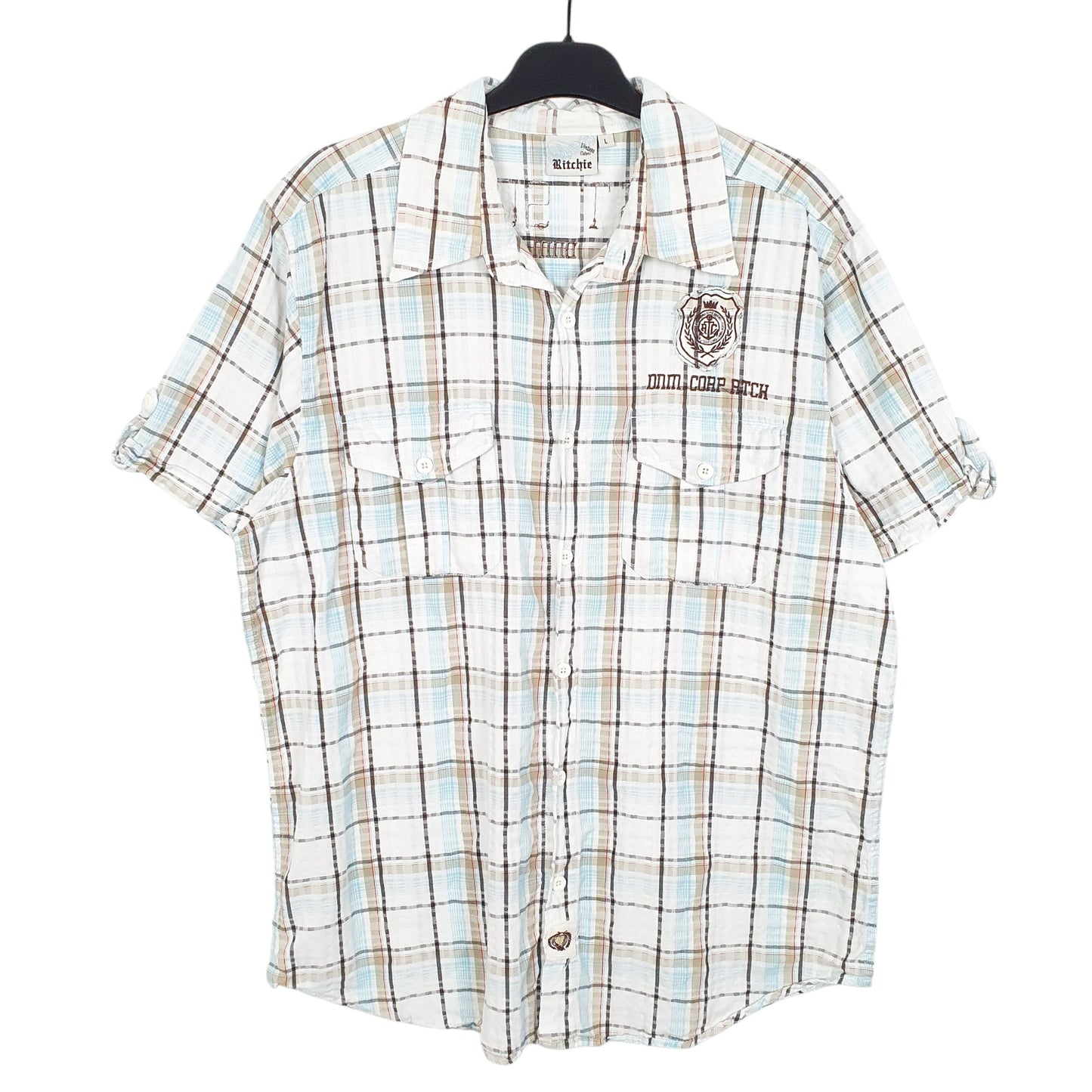 Mens White Ritchie  Short Sleeve Shirt