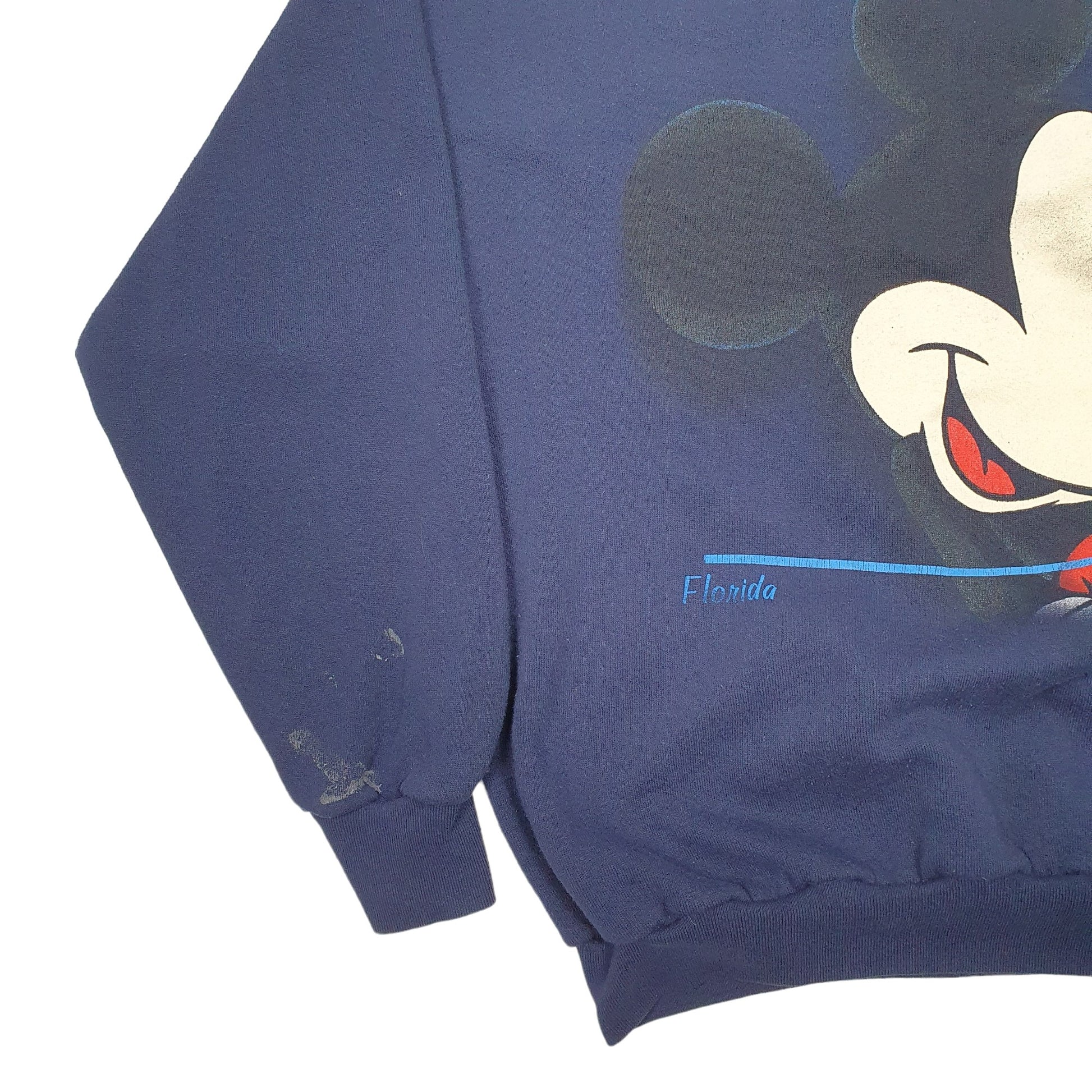 Mens Navy Tultex Mickey Mouse Florida Vintage 90's Crewneck Jumper