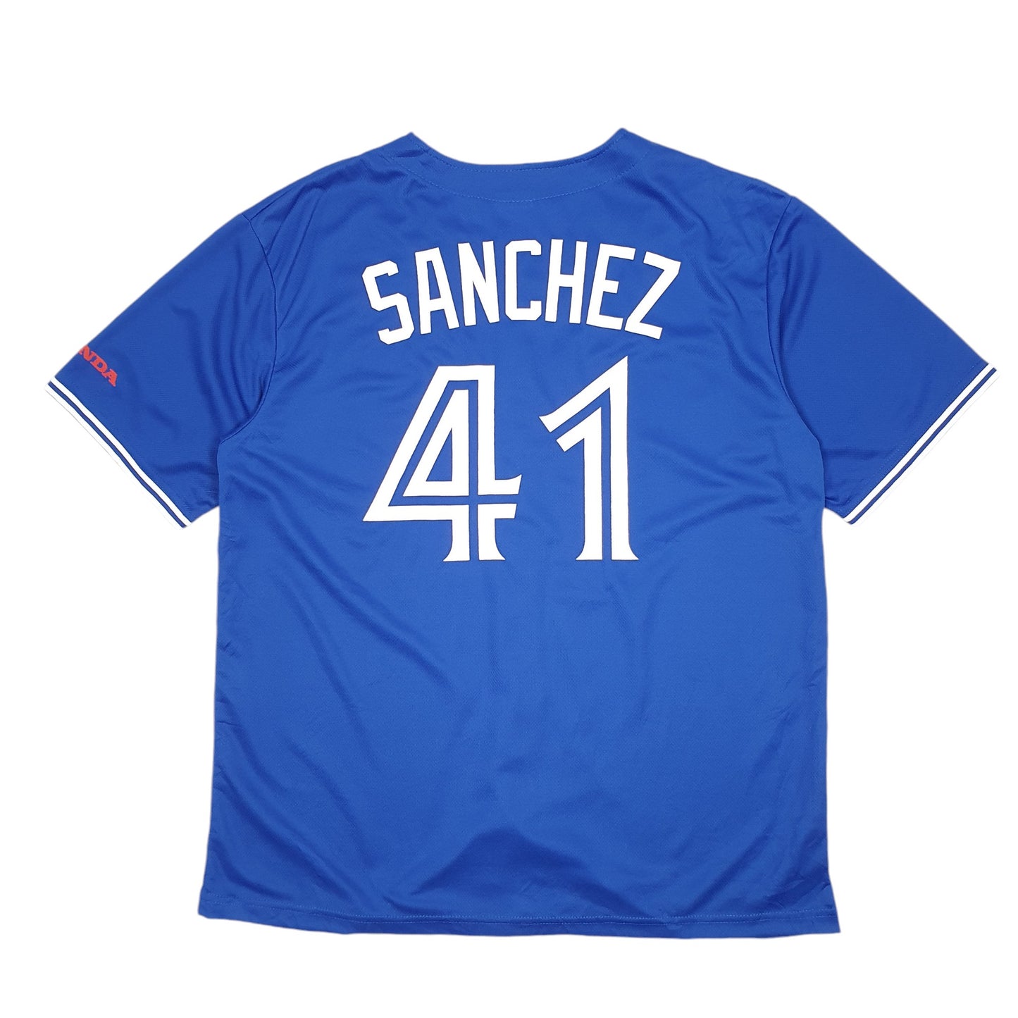 Mens Blue Blue Jays MLB Baseball Jersey Toronto Sanchez 41 Short Sleeve T Shirt