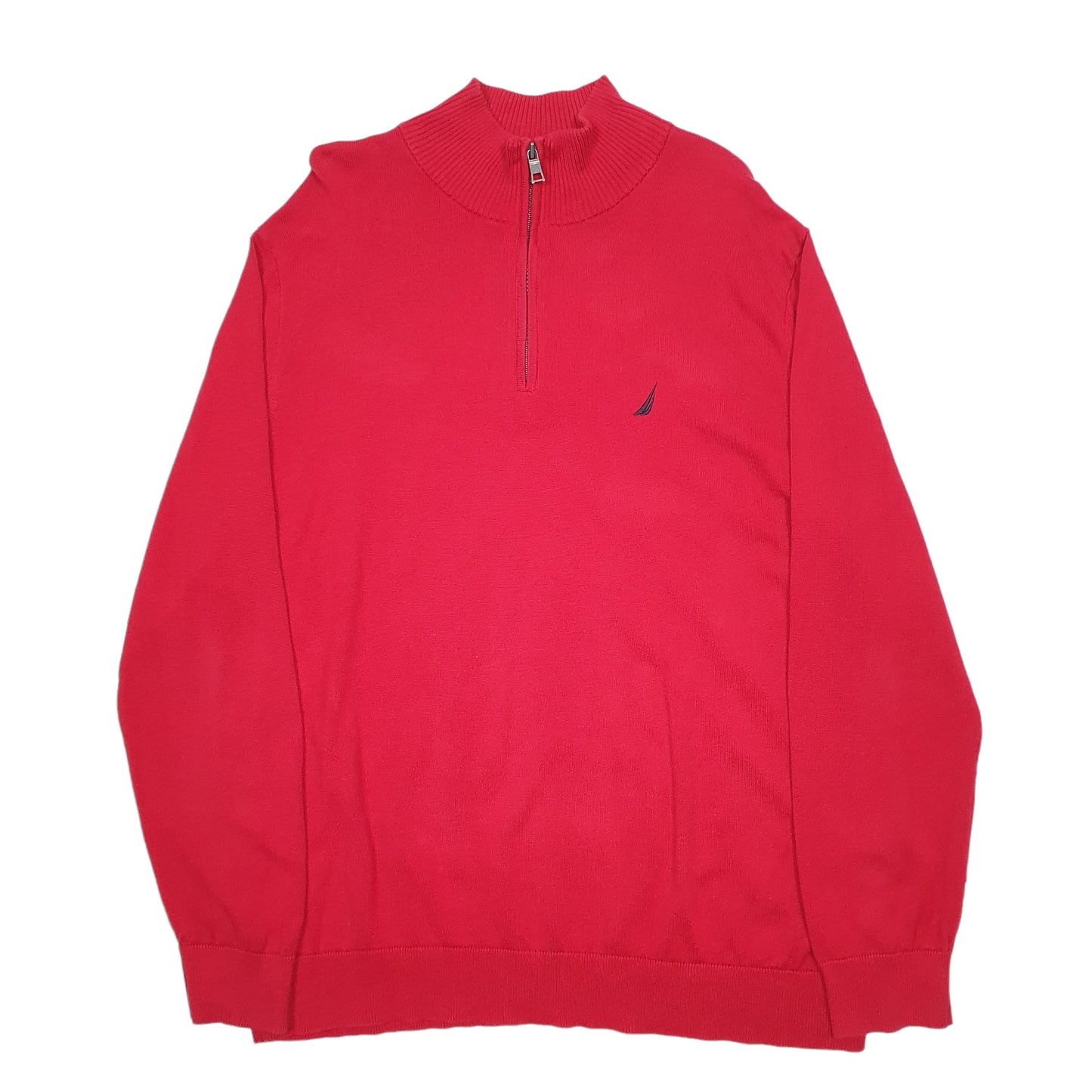 Mens Red Nautica  Quarter Zip Jumper