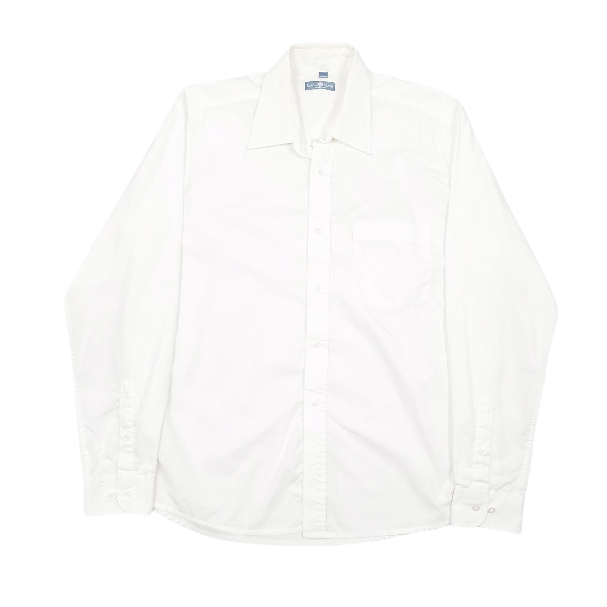 Mens White Royal Class  Long Sleeve Shirt