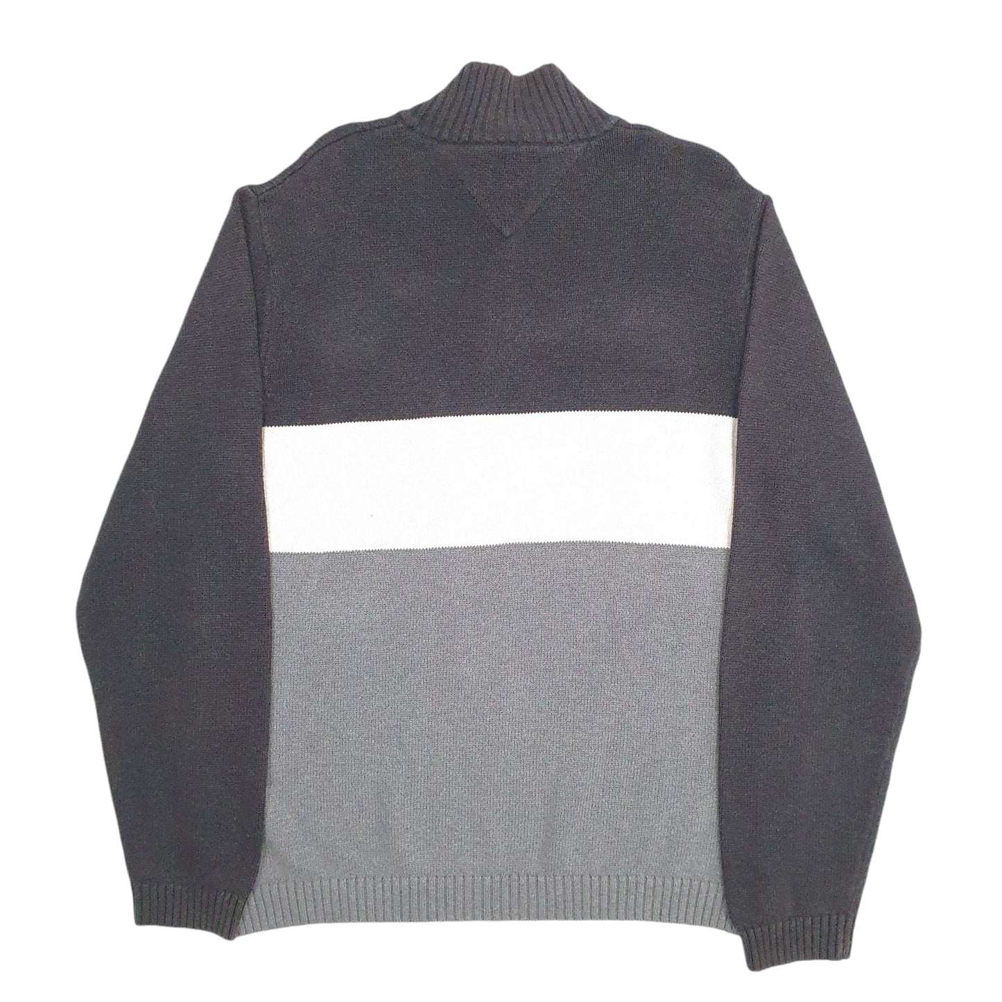 Mens Grey Tommy Hilfiger Knit Quarter Zip Jumper