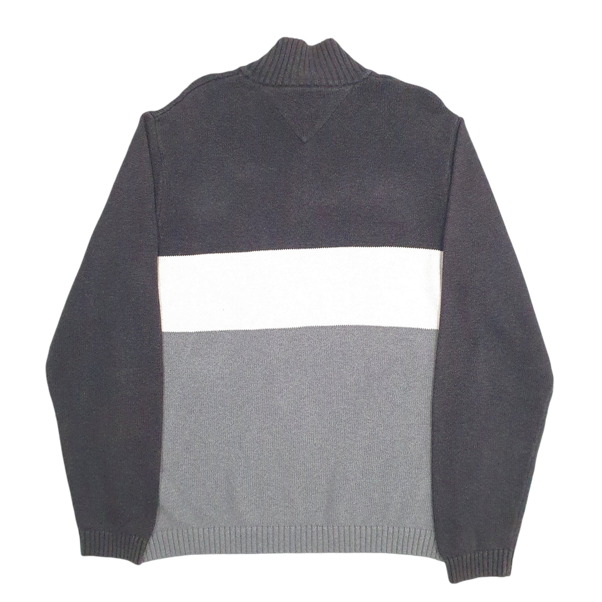 Mens Grey Tommy Hilfiger Knit Quarter Zip Jumper