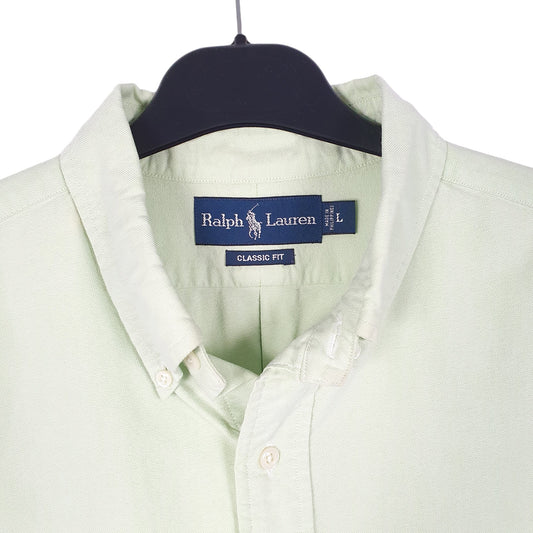 Mens Green Ralph Lauren Oxford Long Sleeve Shirt