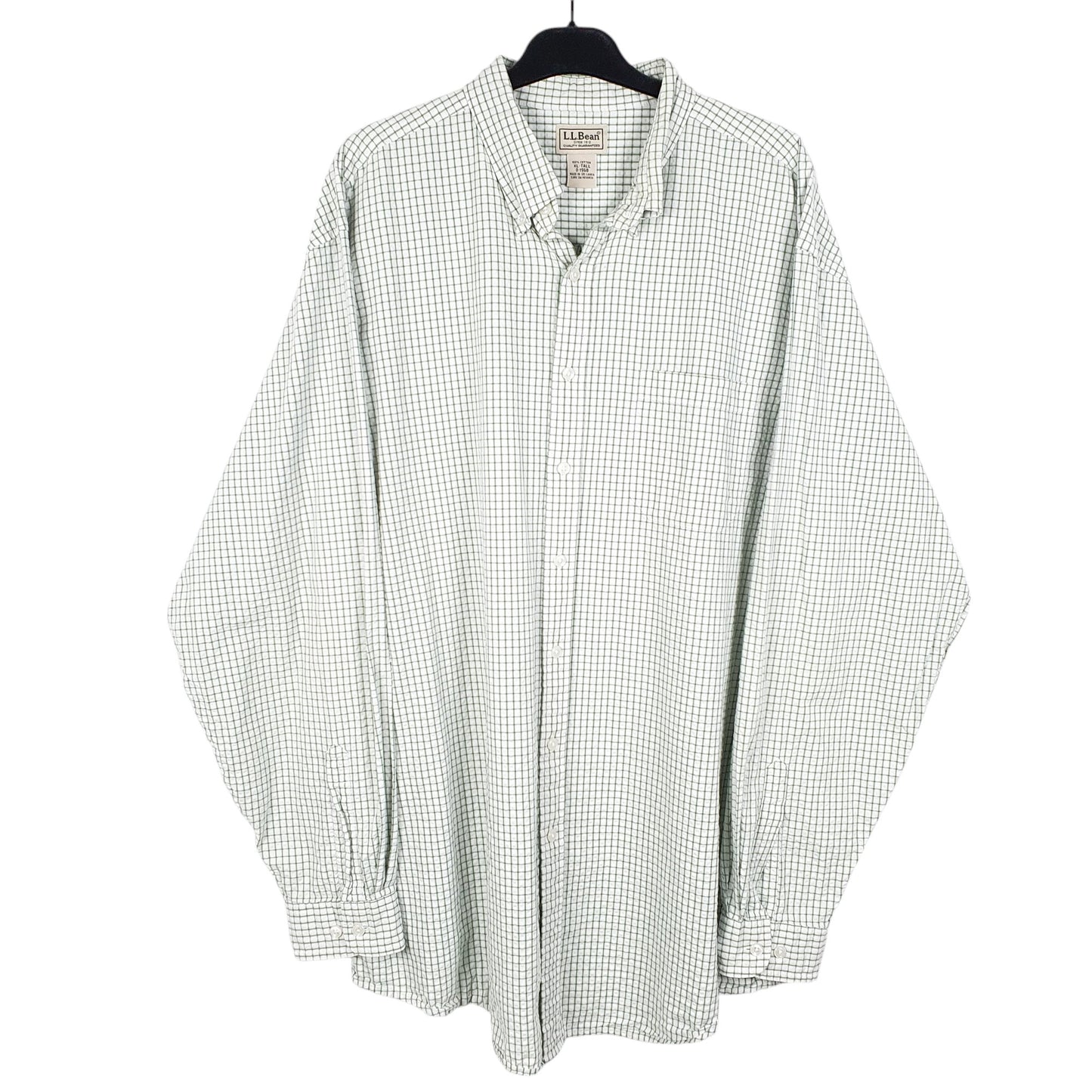 Mens White L.L.Bean Tall Long Sleeve Shirt
