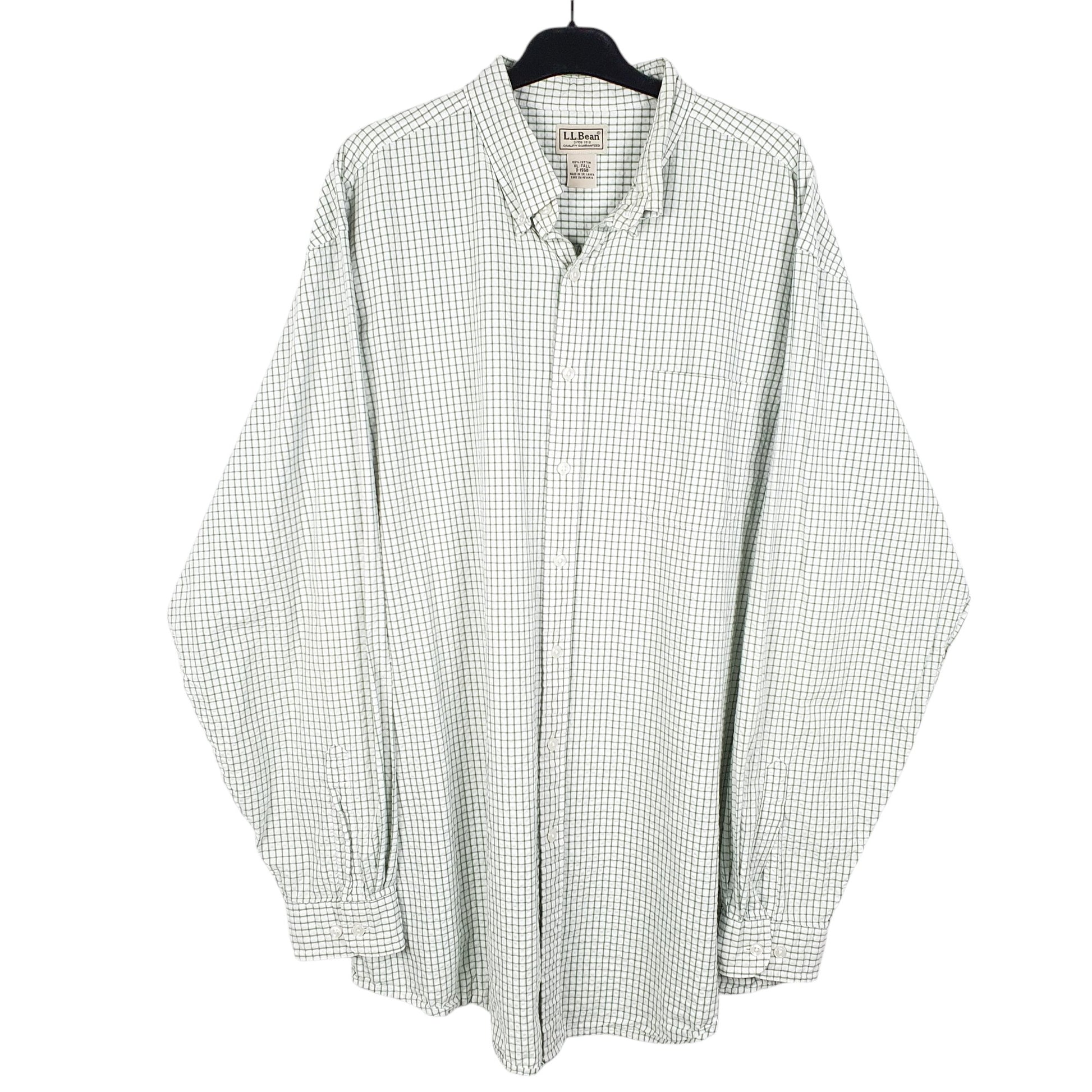 Mens White L.L.Bean Tall Long Sleeve Shirt