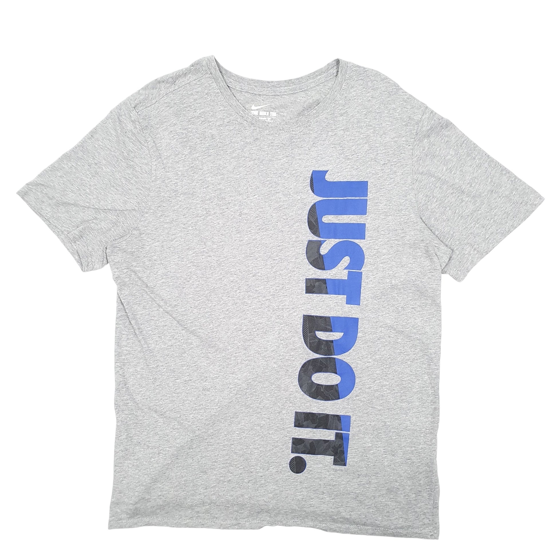 Mens Grey Nike Just Do It Spellout Short Sleeve T Shirt
