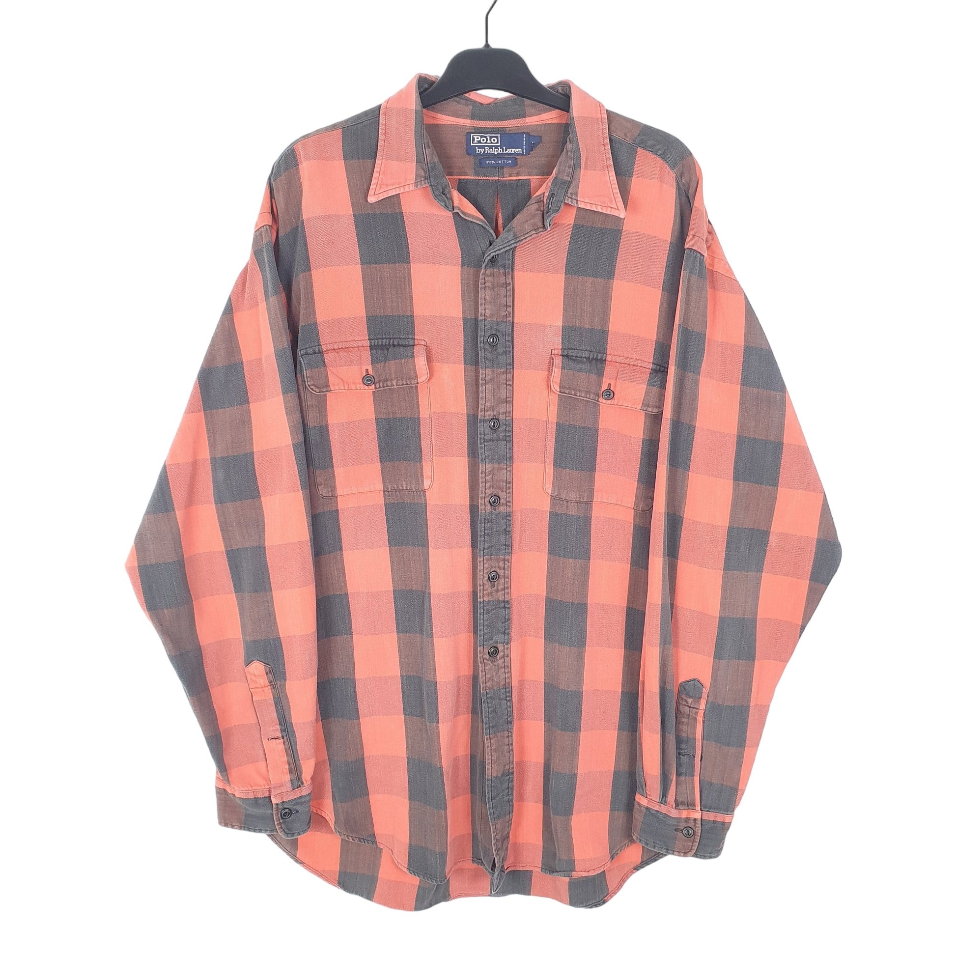 Mens Red Polo Ralph Lauren Flannel Overshirt Shacket Long Sleeve Shirt