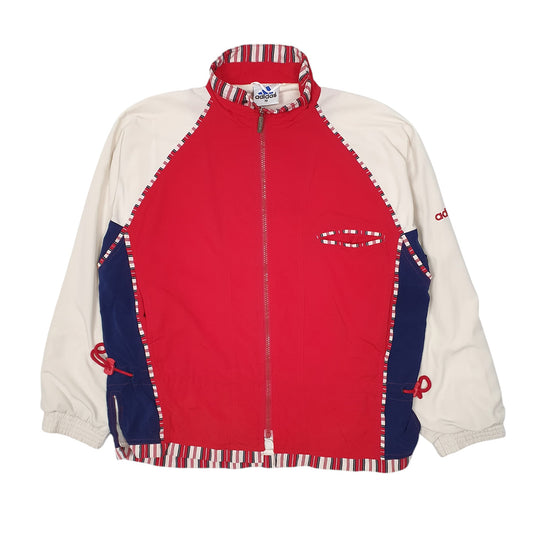 Mens Red Adidas Vintage 90s Full Zip Coat