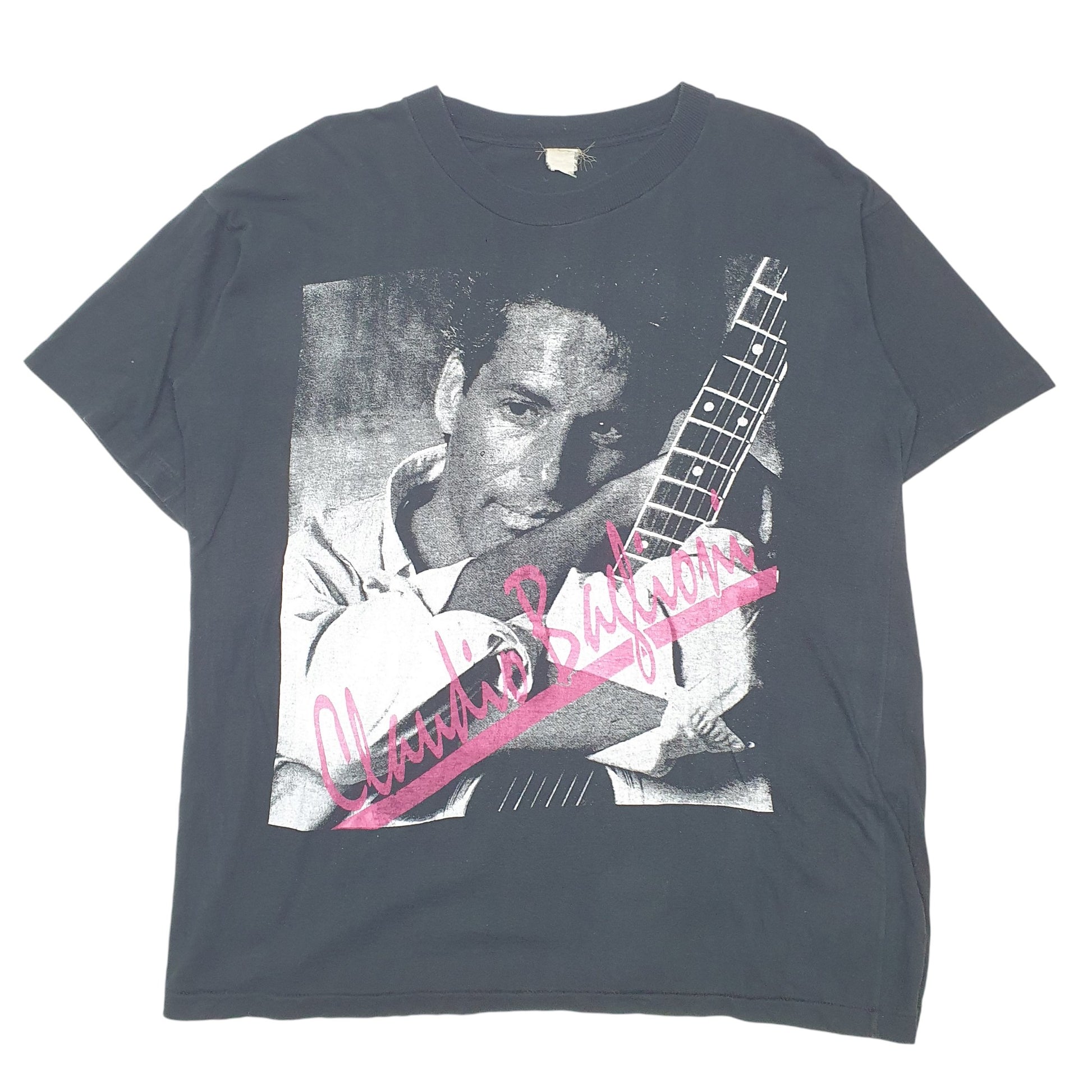 Mens Black Unbranded Single Stitch Vintage 90s Claudio Baglioni Short Sleeve T Shirt