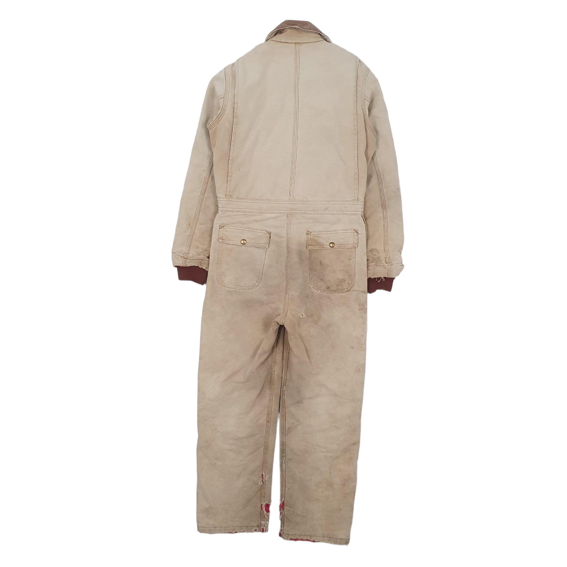 Mens Beige Carhartt Vintage 1990s USA Union Made Overalls Coveralls  Coat