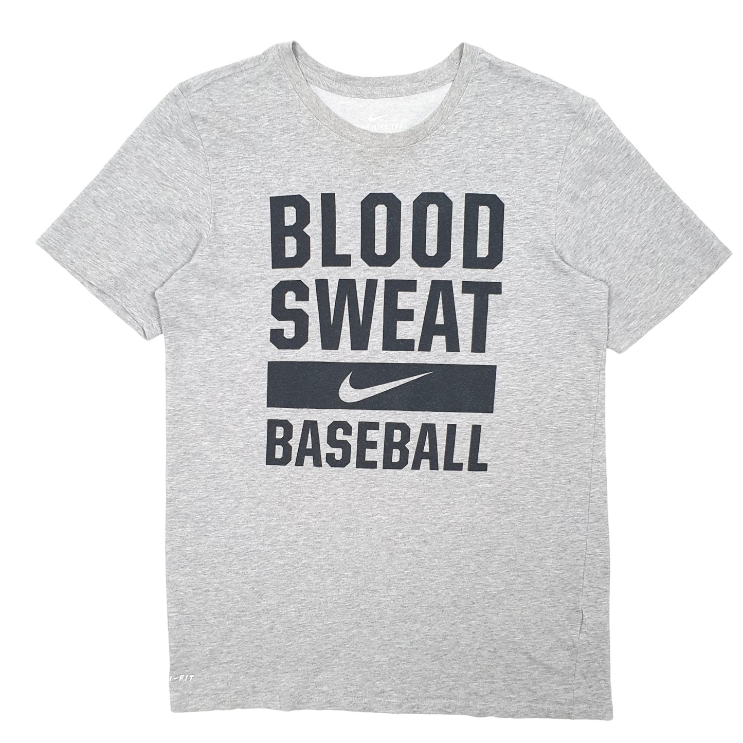 Mens Grey Nike Baseball Dri Fit Short Sleeve T Shirt