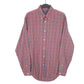 Mens Red Lands End Tartan Long Sleeve Shirt