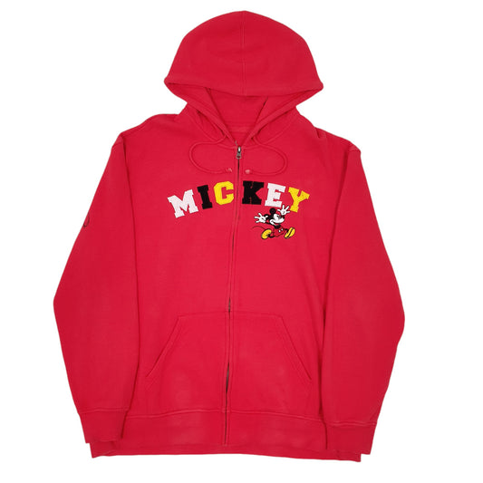 Mens Red Disney Mickey Mouse Full Zip Jumper