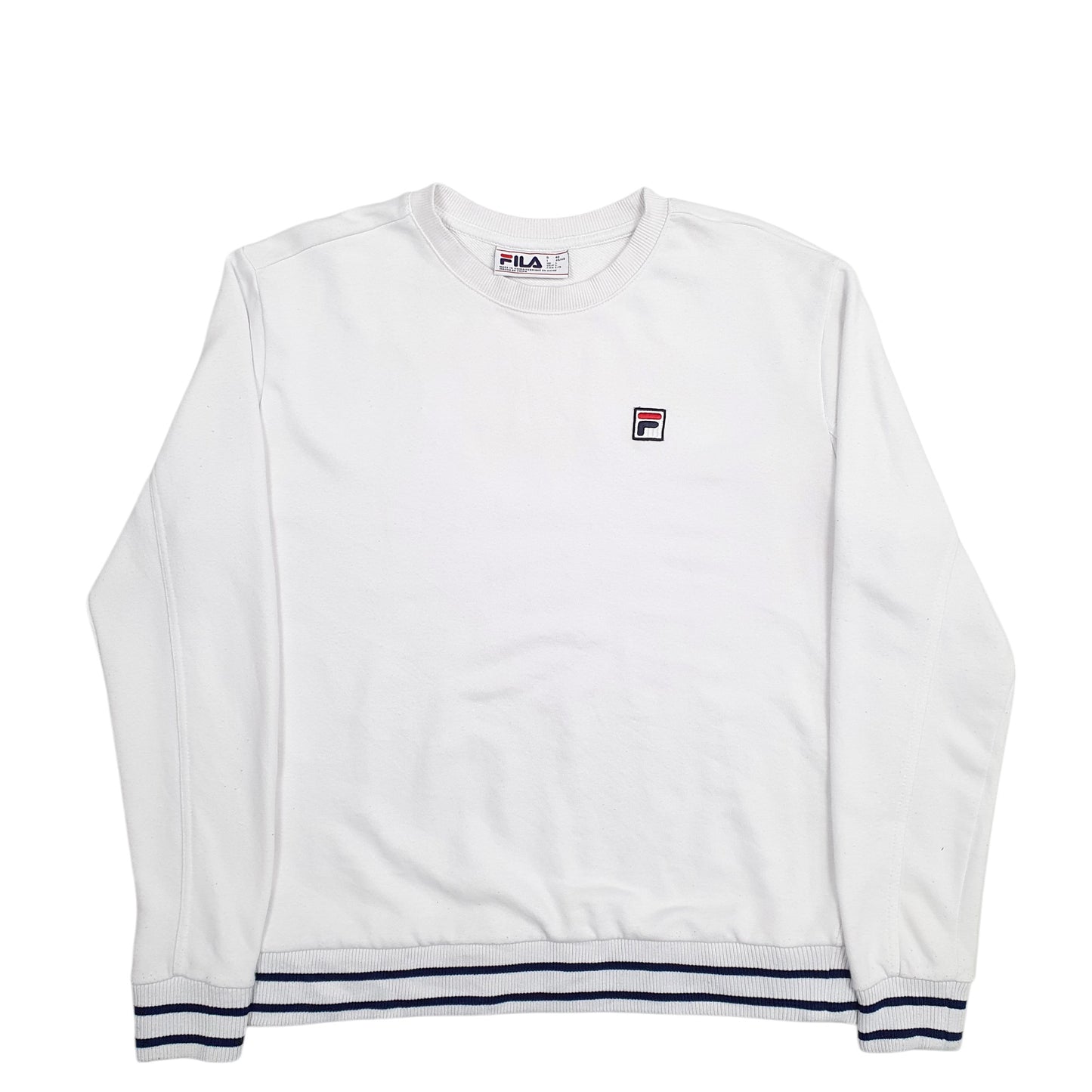 Womens White Fila  Crewneck Jumper