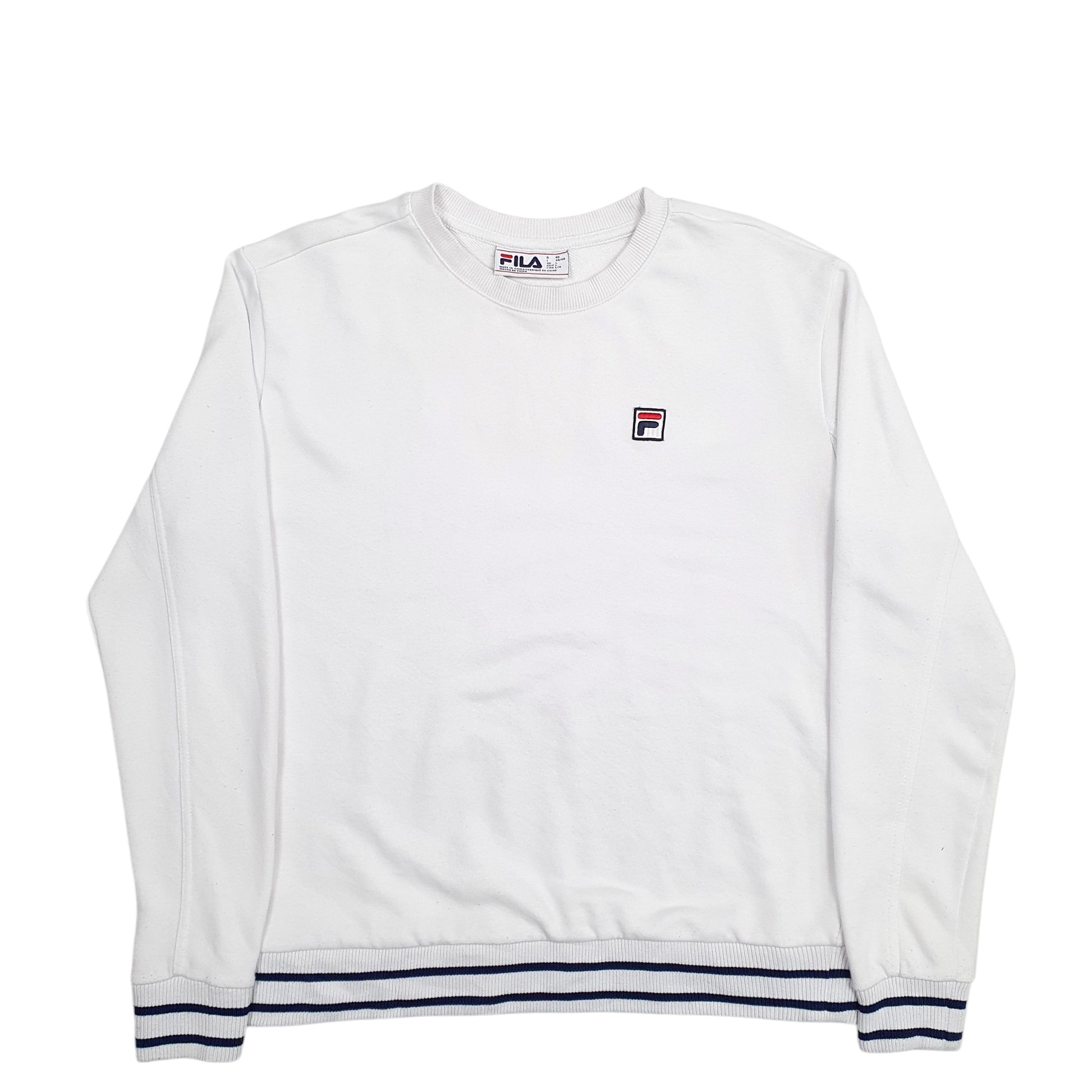 Womens White Fila  Crewneck Jumper