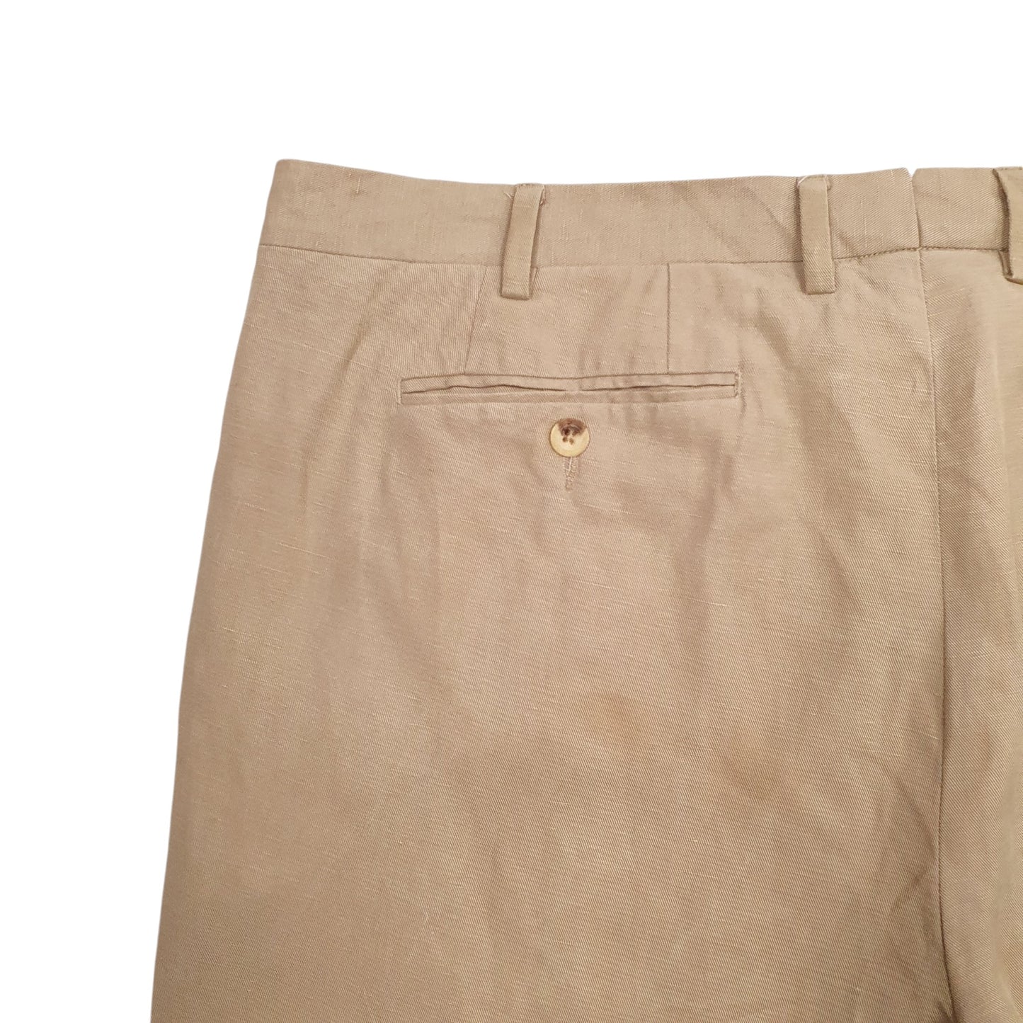 Mens Beige Polo Ralph Lauren 57% Lyocell 43% Linen Chino Trousers