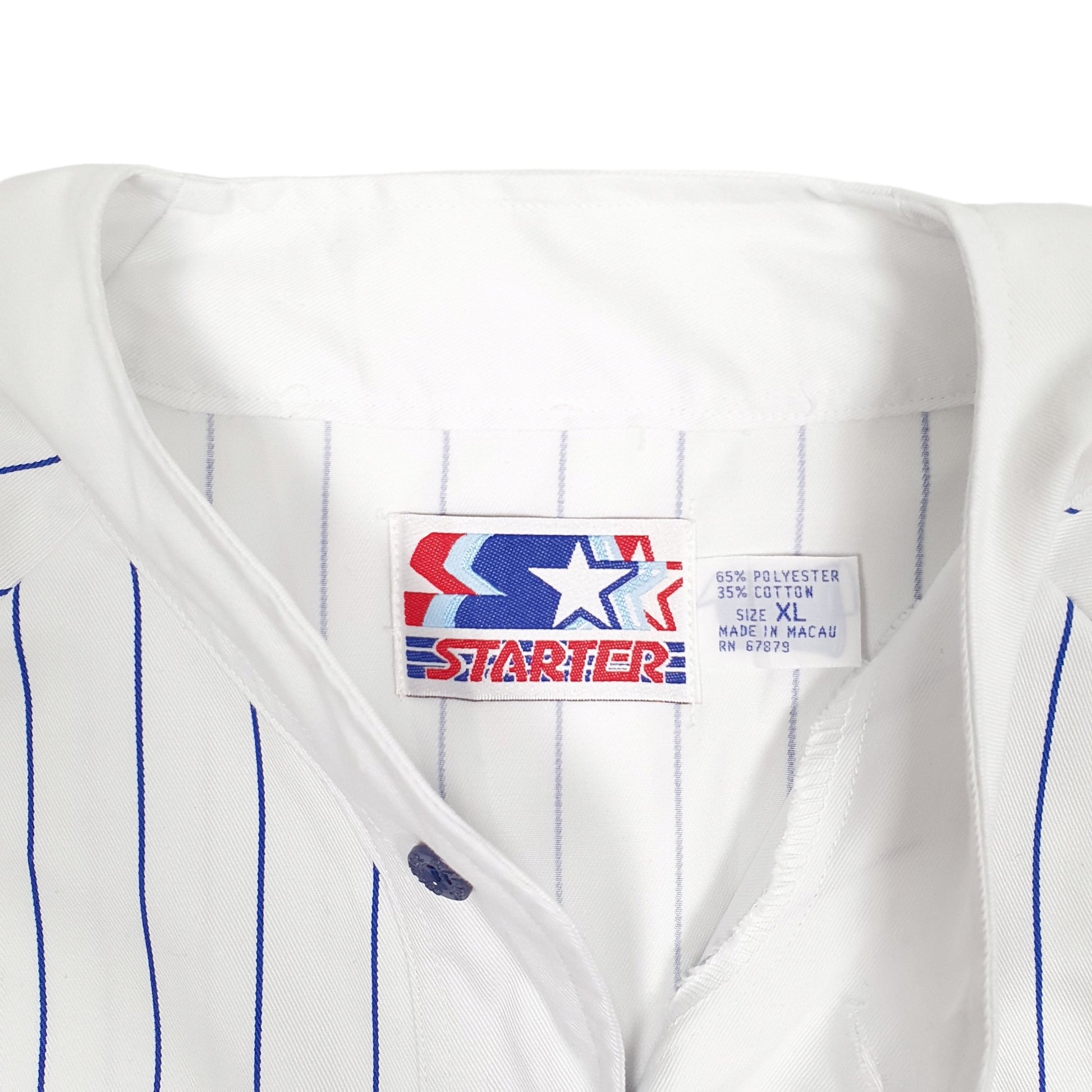 Mens White Starter Vintage 1990s 80s MLB Baseball Jersey New York Mets Short Sleeve T Shirt