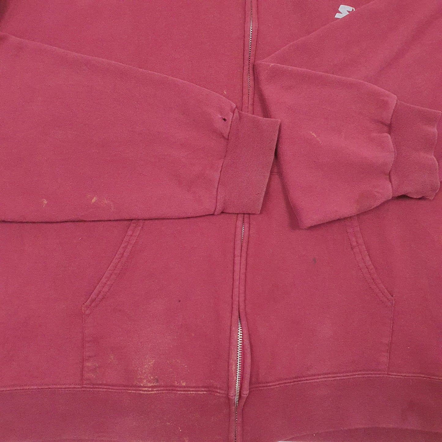 Mens Burgundy Starter Heavyweight Full Zip Jumper