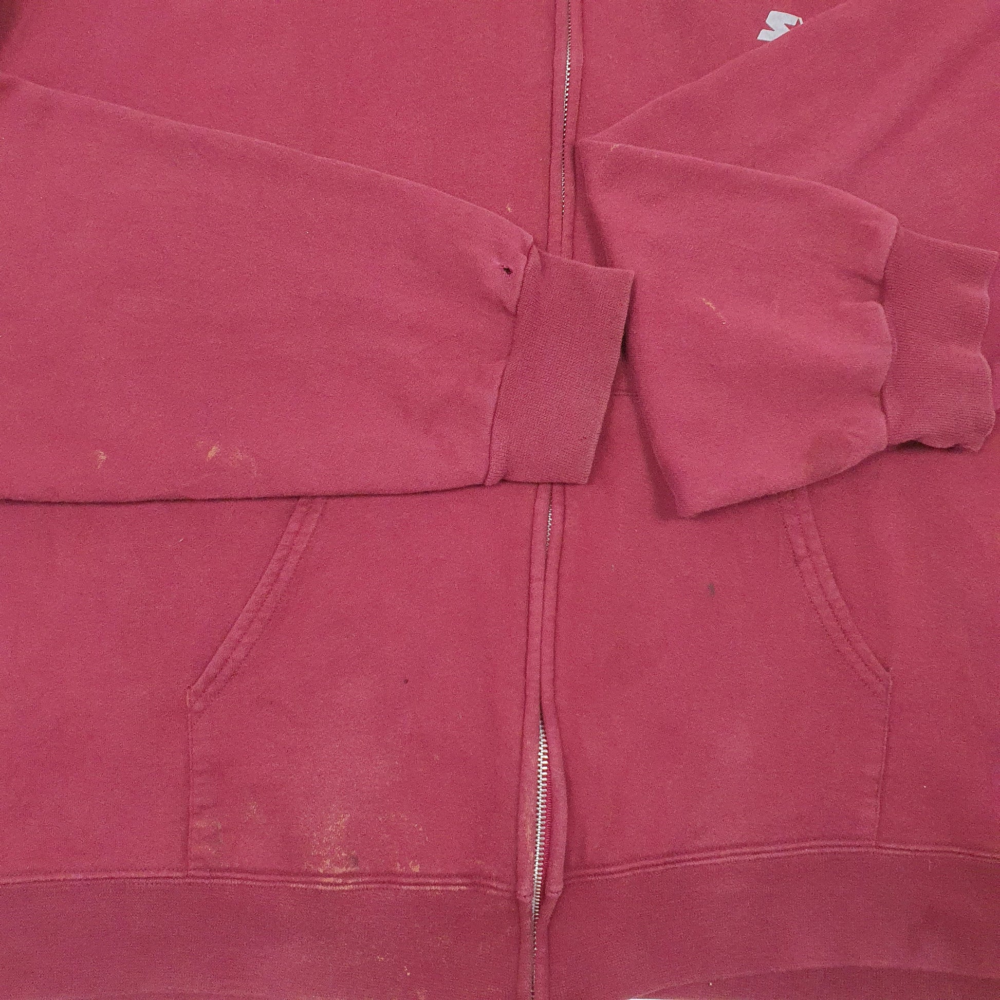 Mens Burgundy Starter Heavyweight Full Zip Jumper