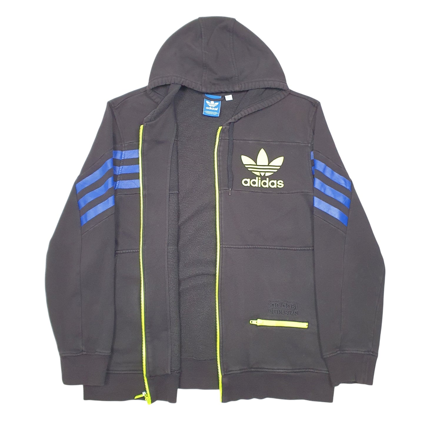 Mens Black Adidas Hoodie Ultrastar Full Zip Jumper
