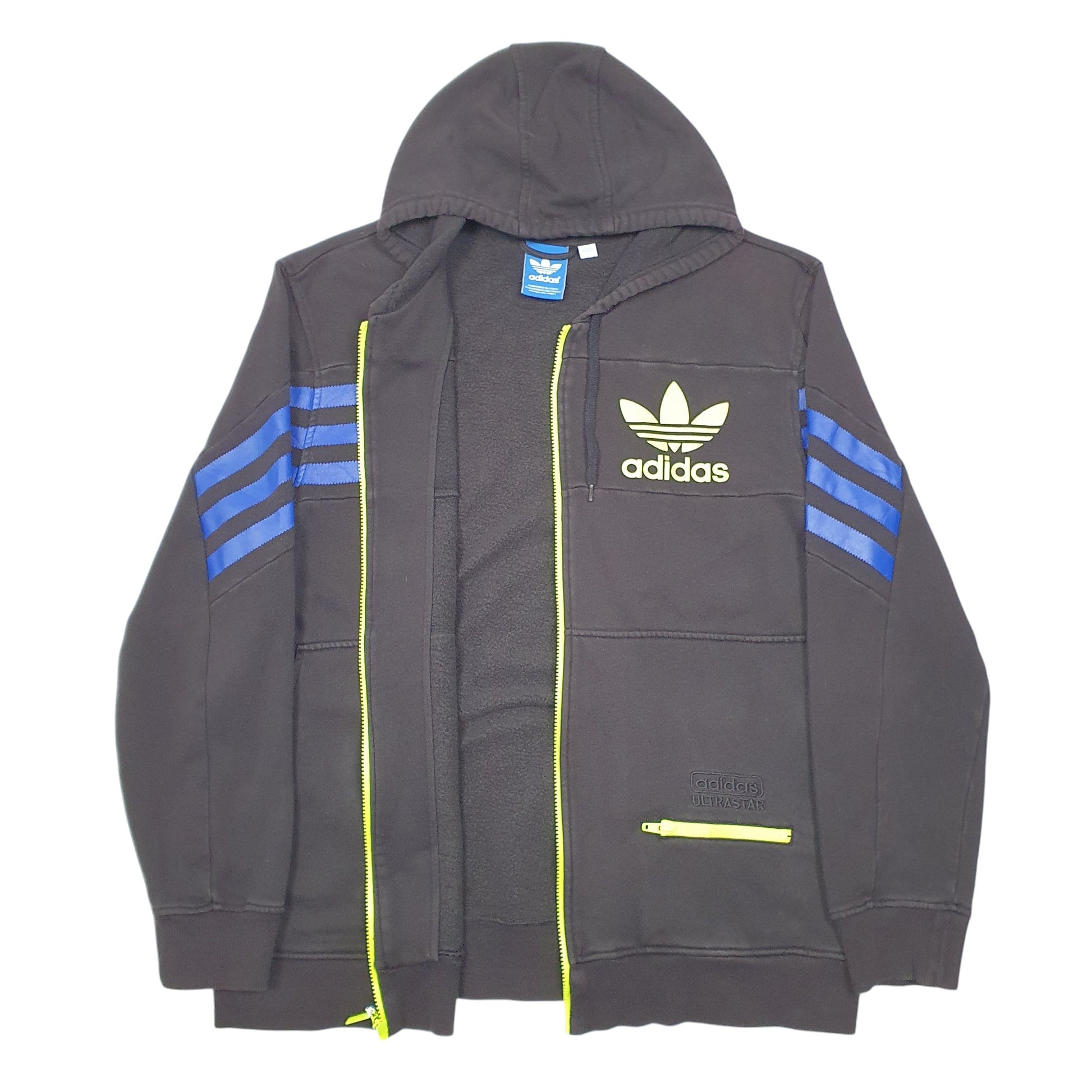 Mens Black Adidas Hoodie Ultrastar Full Zip Jumper