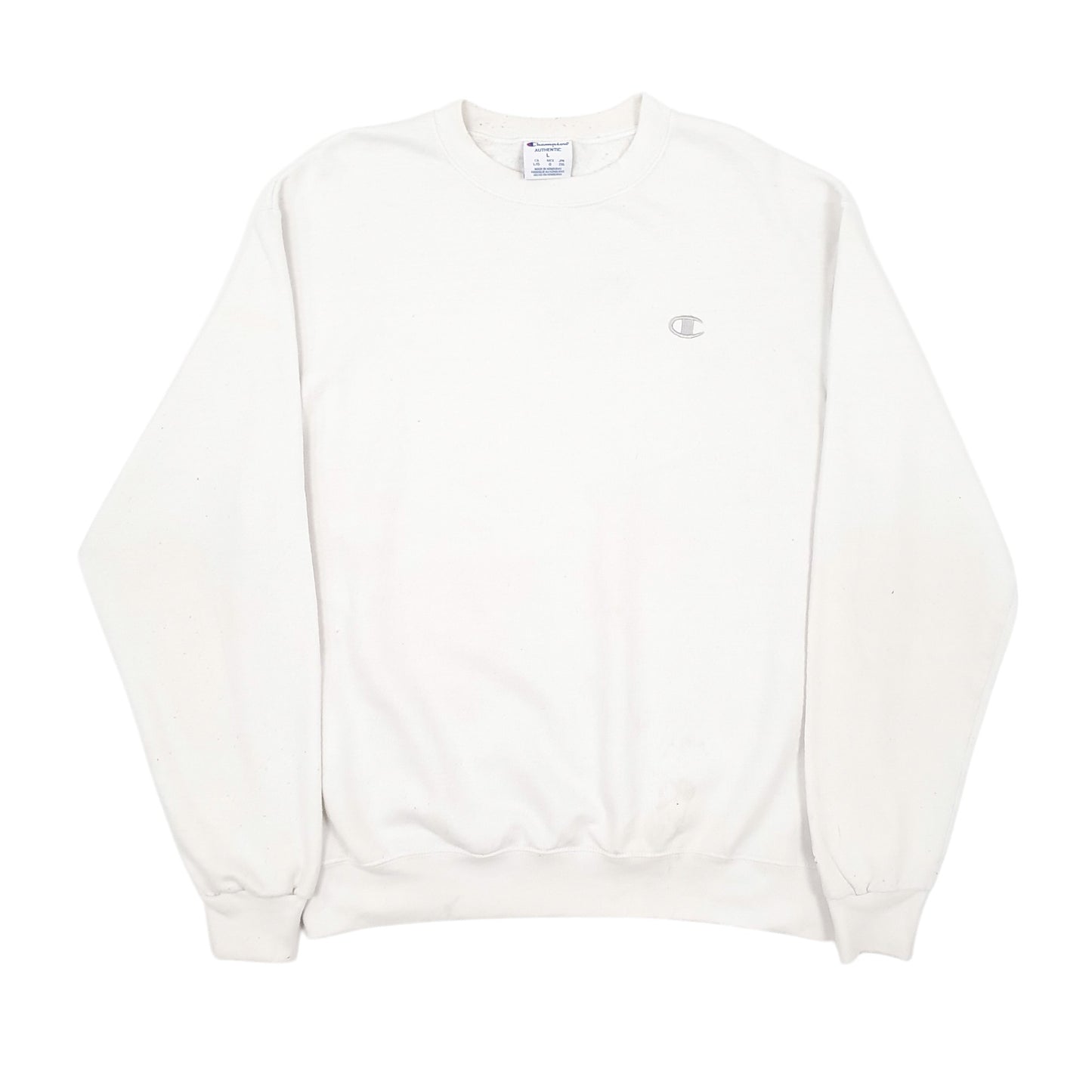 Mens White Champion  Crewneck Jumper