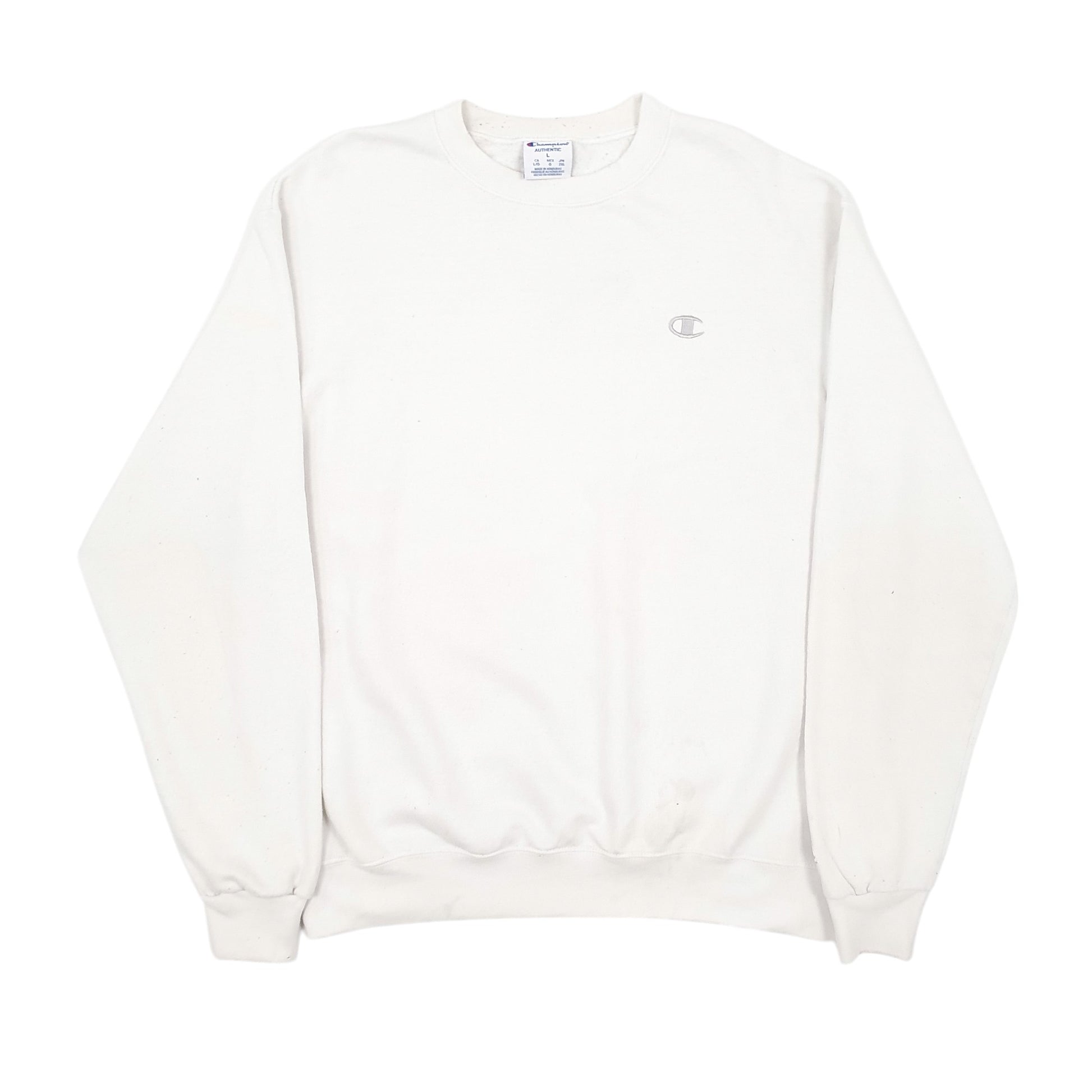 Mens White Champion  Crewneck Jumper