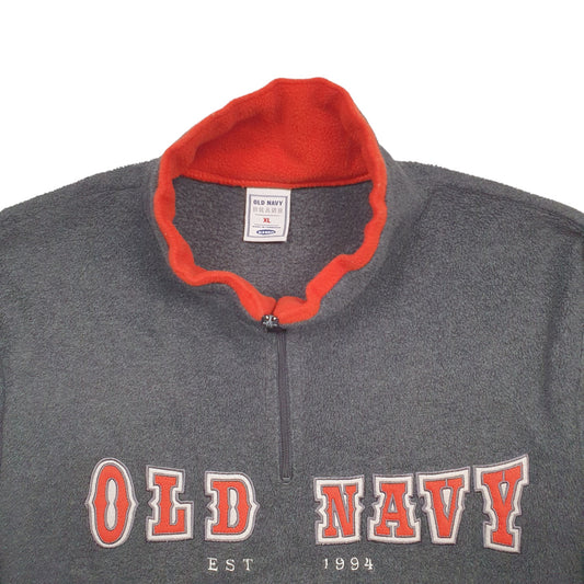 Womens Grey Old Navy Spellout Quarter Zip Jumper