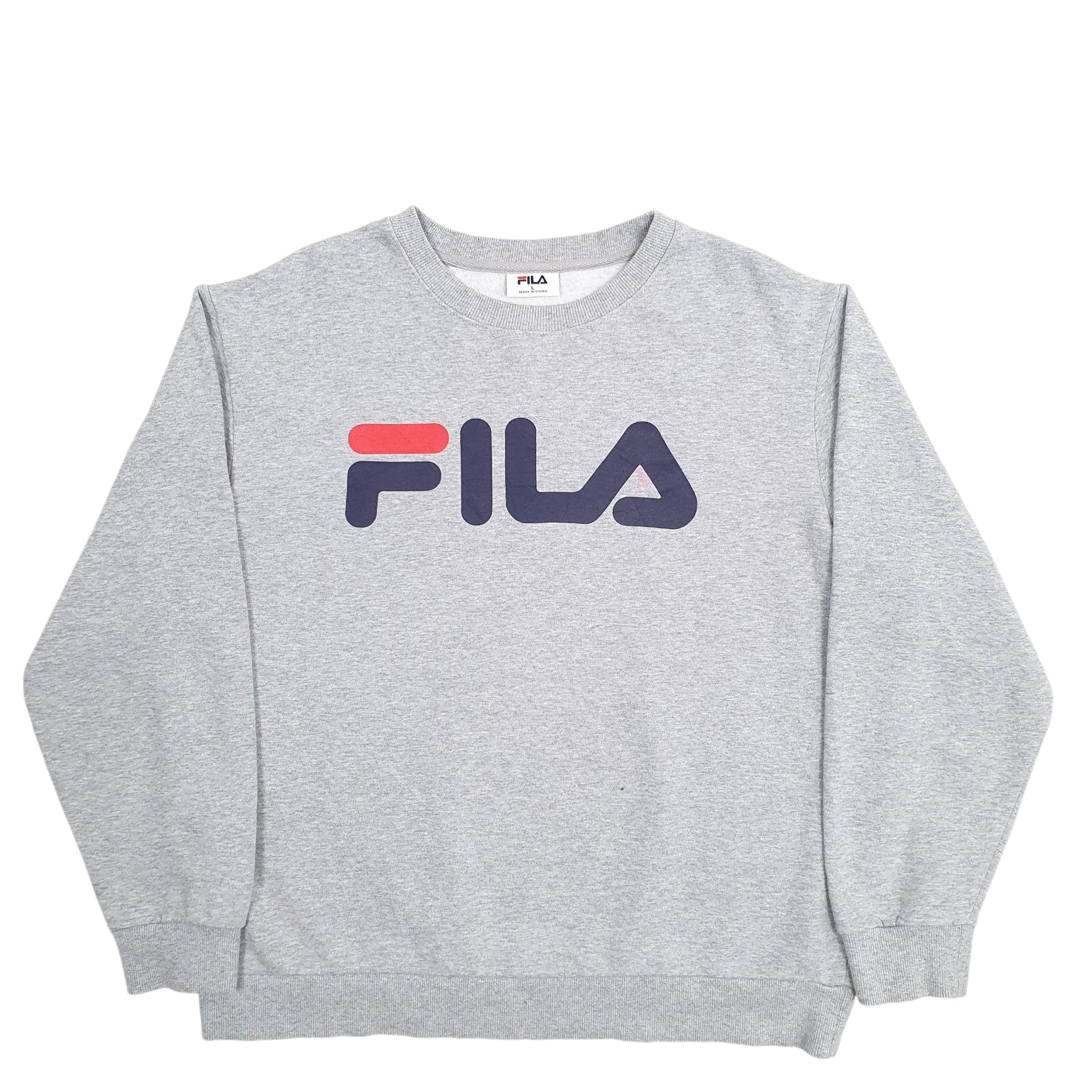 Womens Grey Fila Spellout Crewneck Jumper