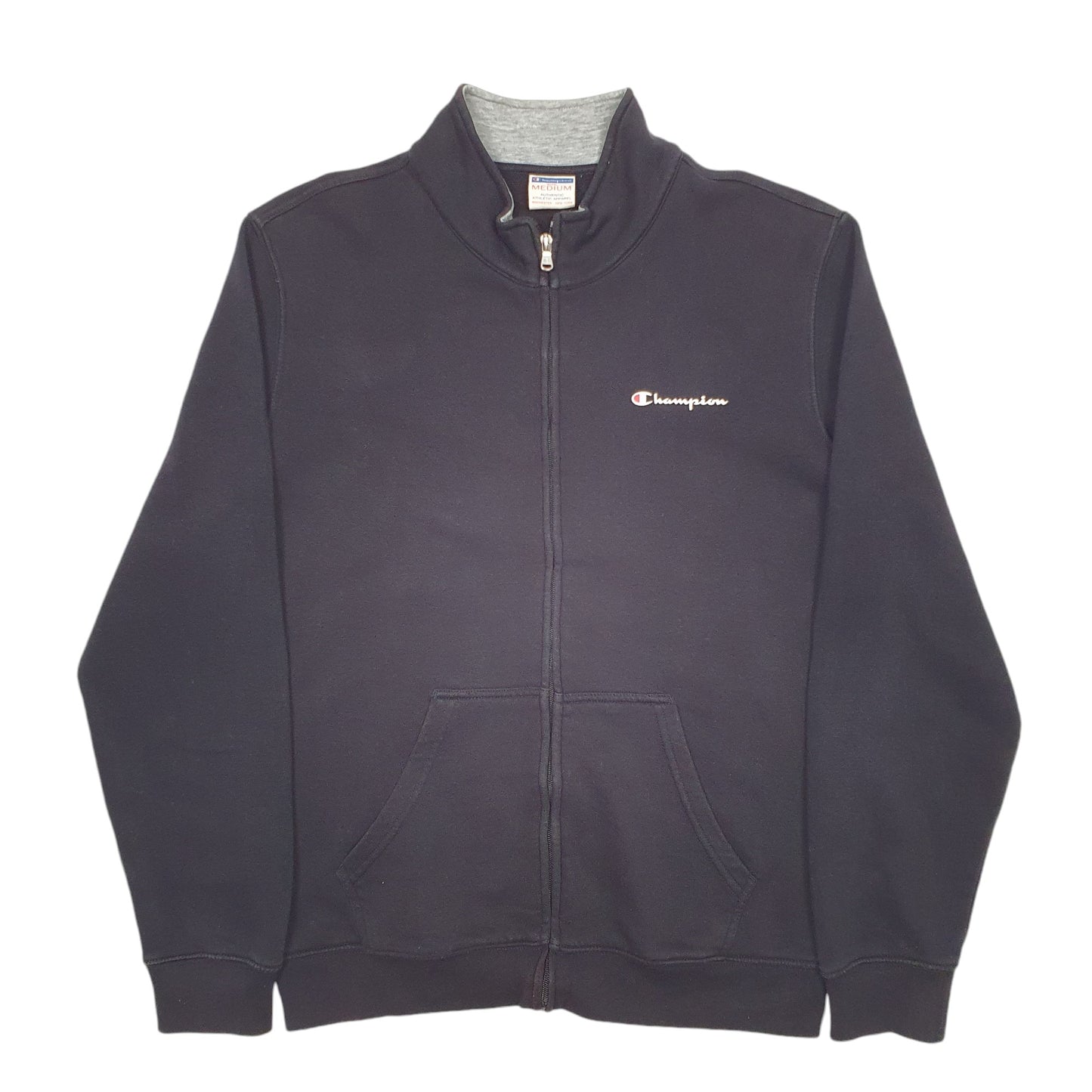 Mens Black Champion Vintage 90's Full Zip Jumper