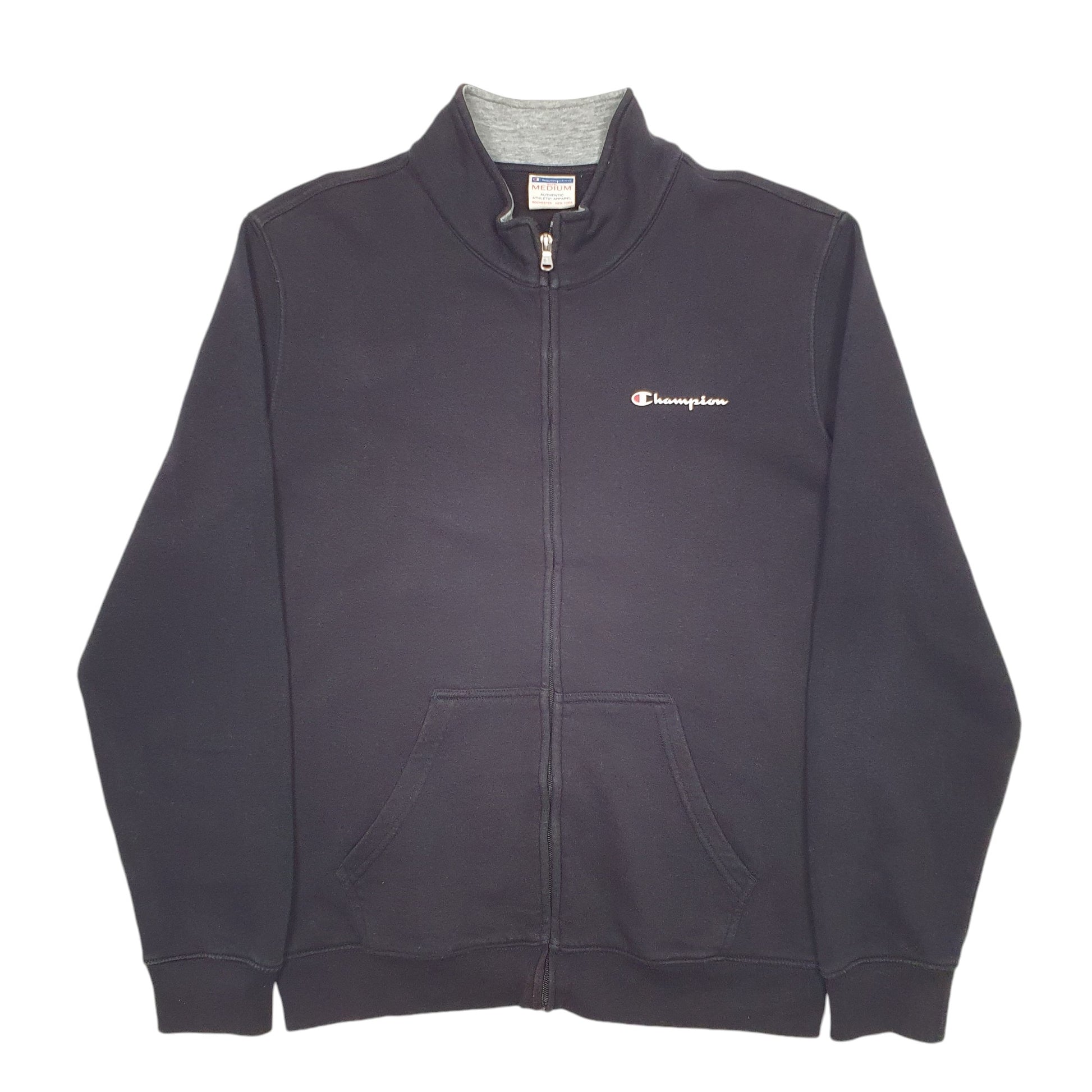 Mens Black Champion Vintage 90's Full Zip Jumper