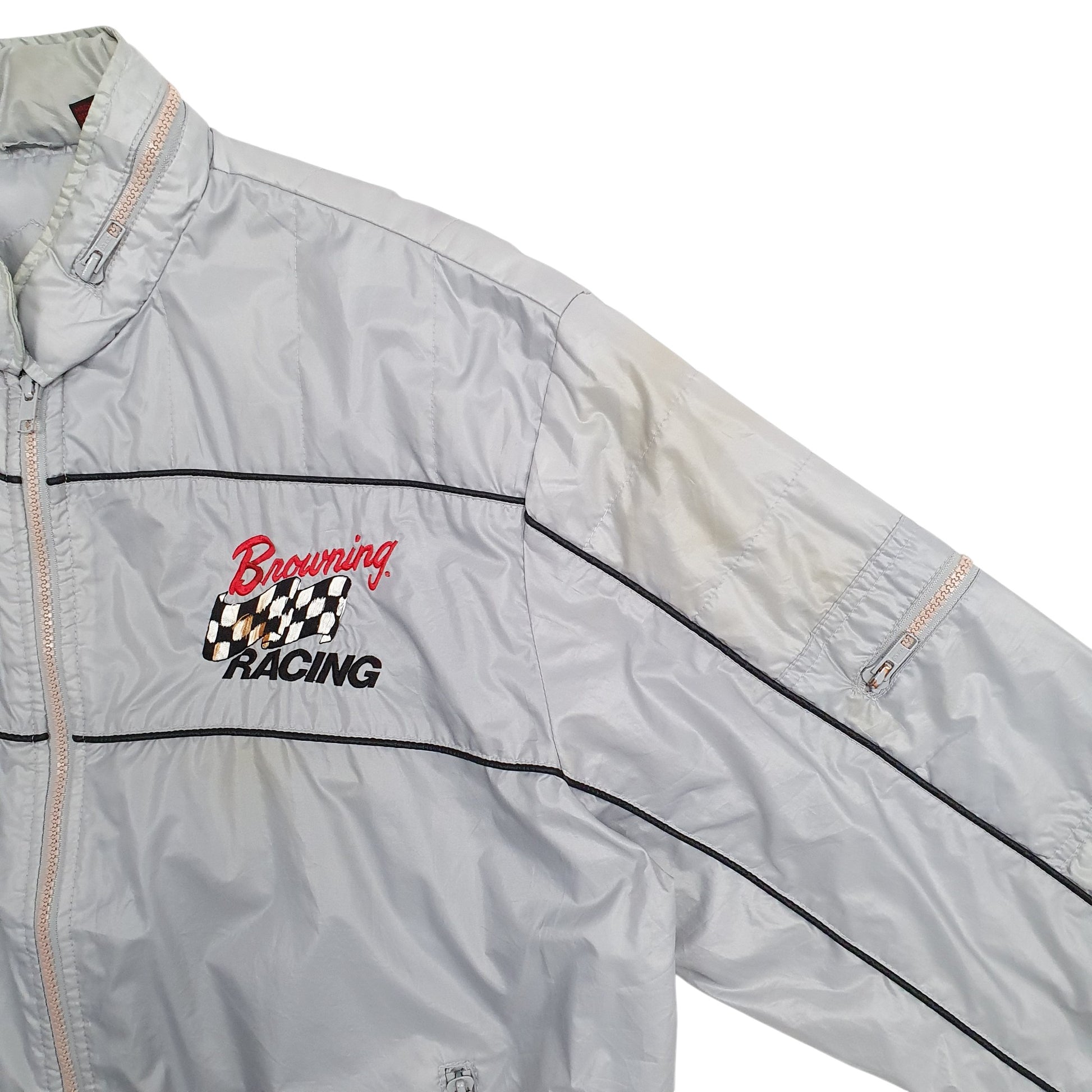 Mens Grey Stange Browns Racing  Coat