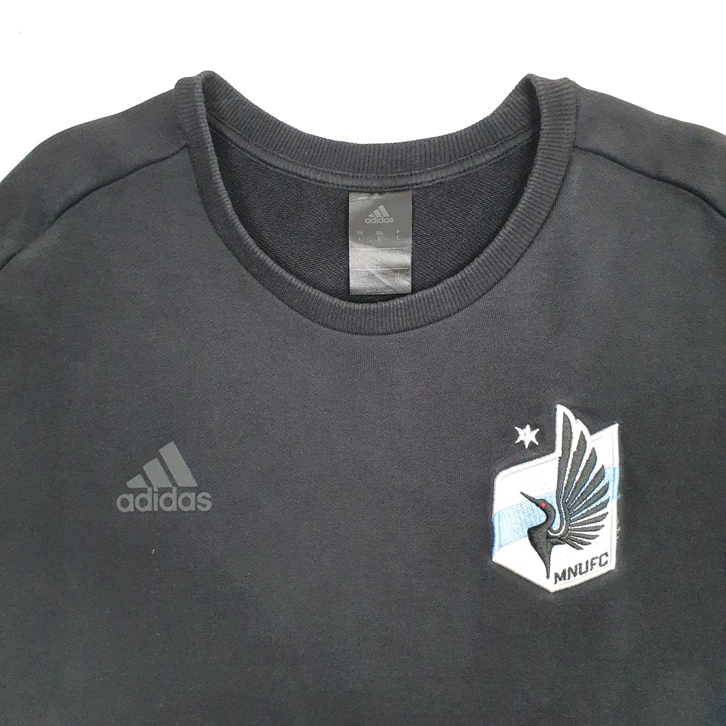 Mens Black Adidas Minnesota United FC Soccer MLB Crewneck Jumper