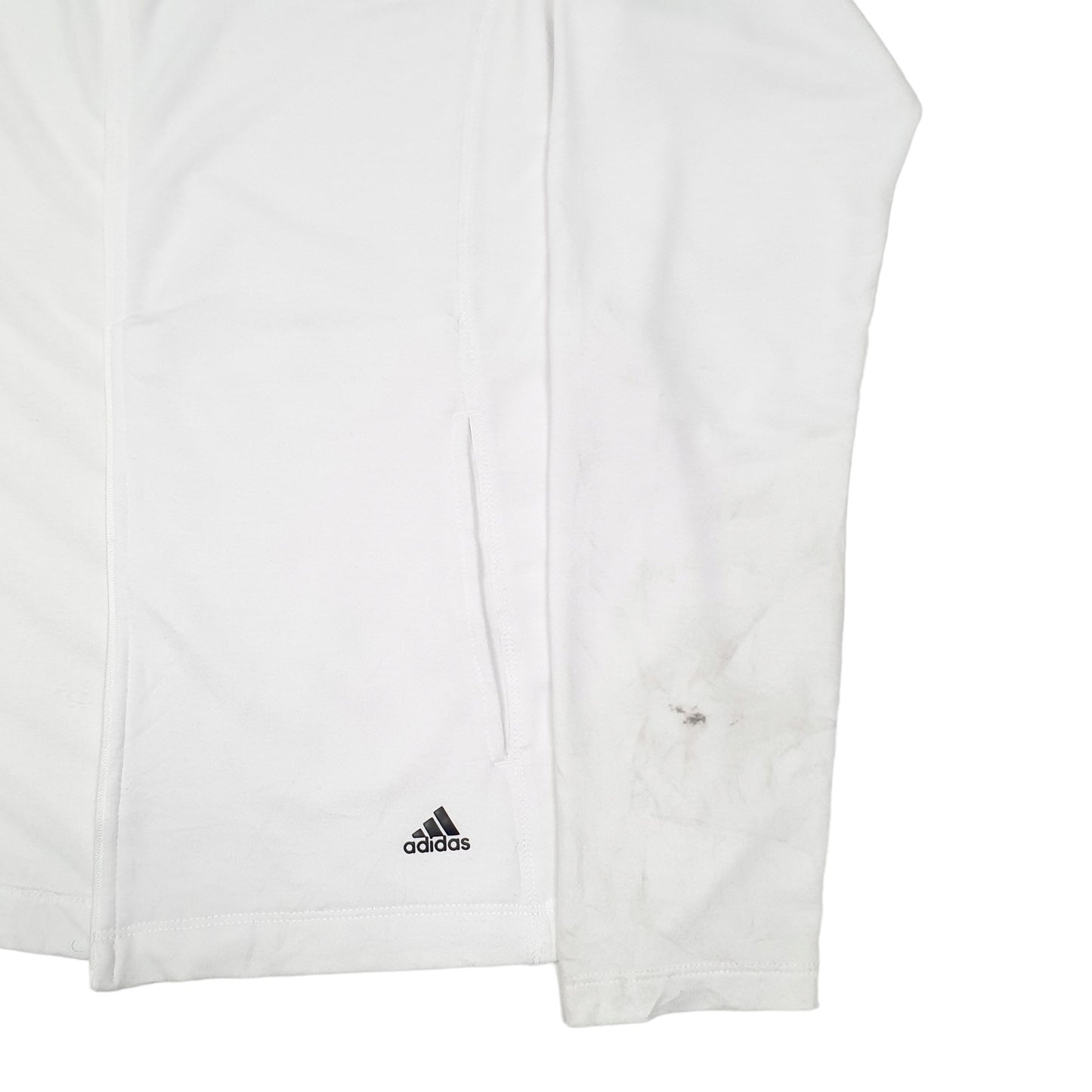 Womens White Adidas Golf Full Zip Jumper